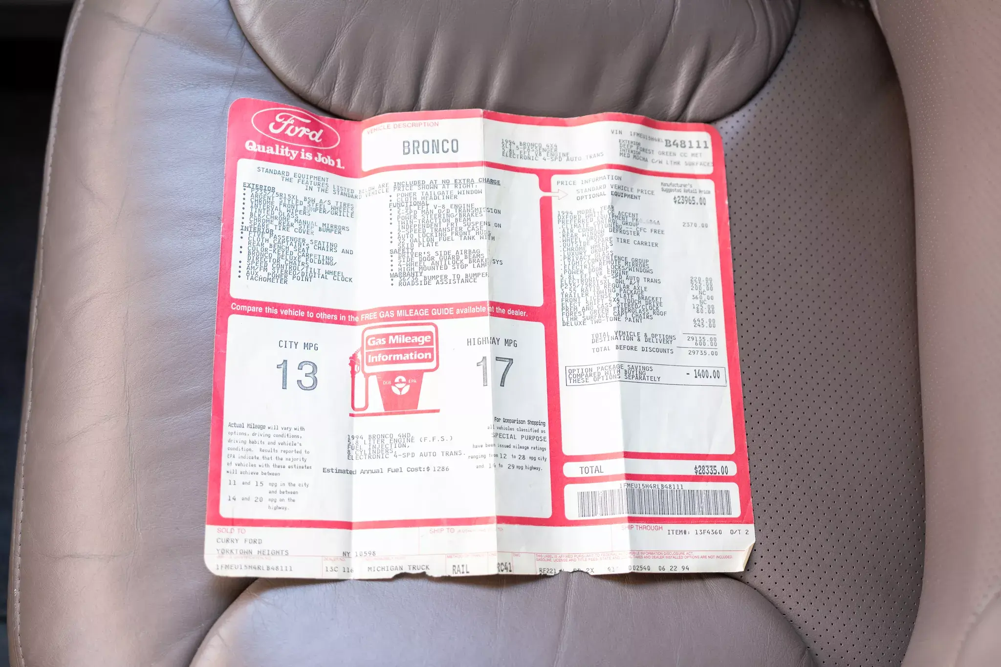 1994 Ford Bronco XLT 4×4