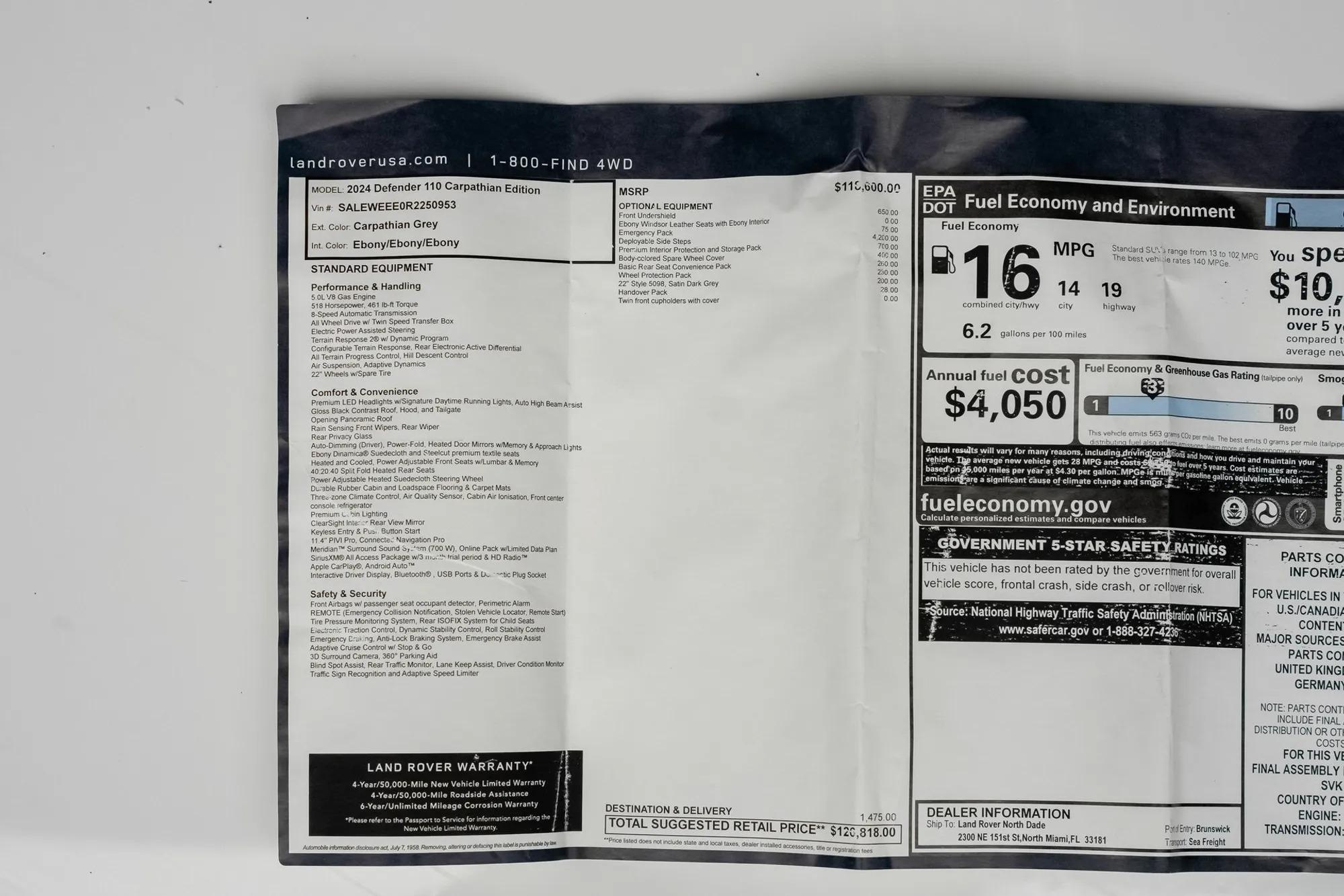 2024 Land Rover Defender 110 Carpathian Edition