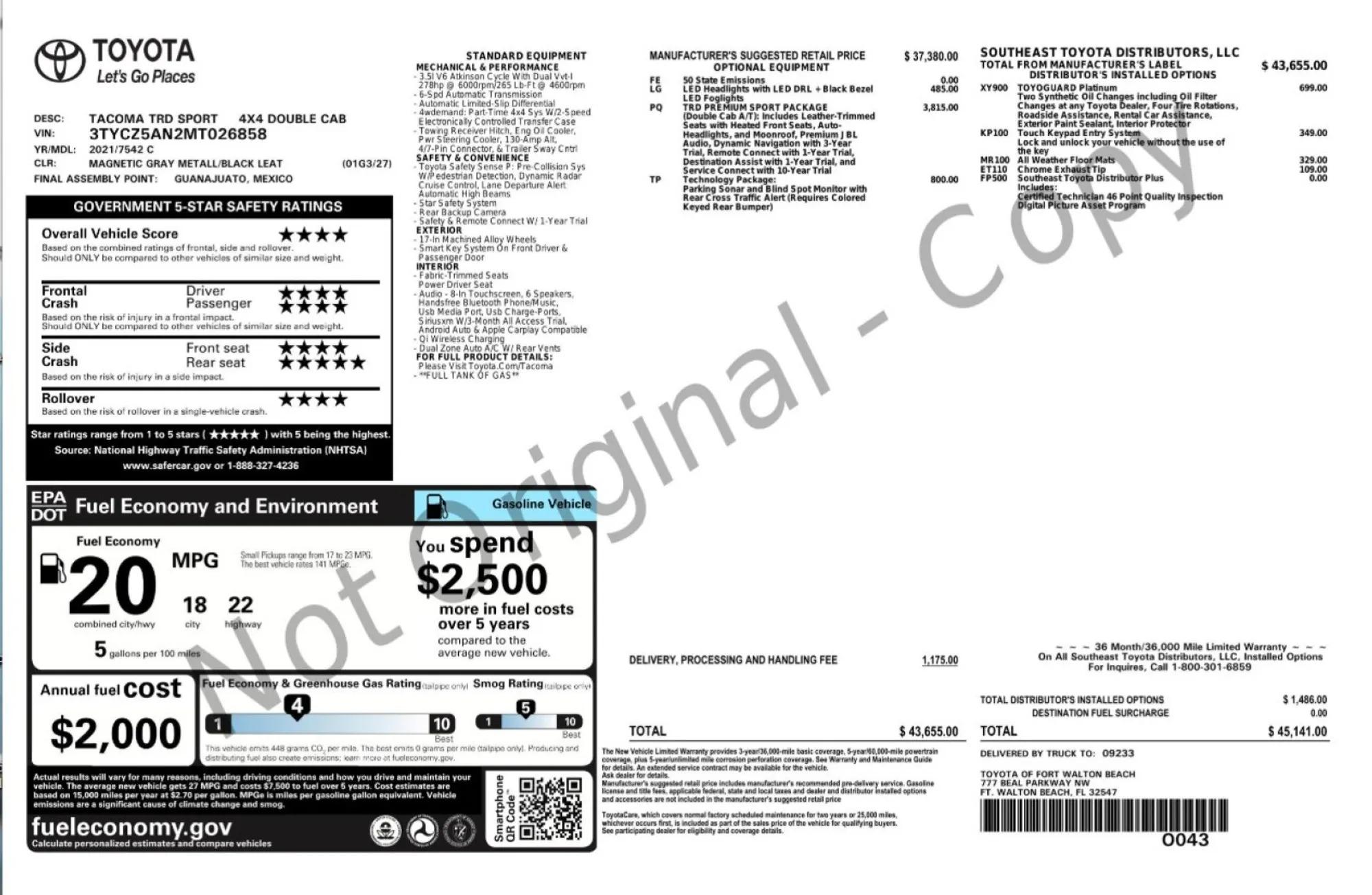 2021 Toyota Tacoma TRD Sport
