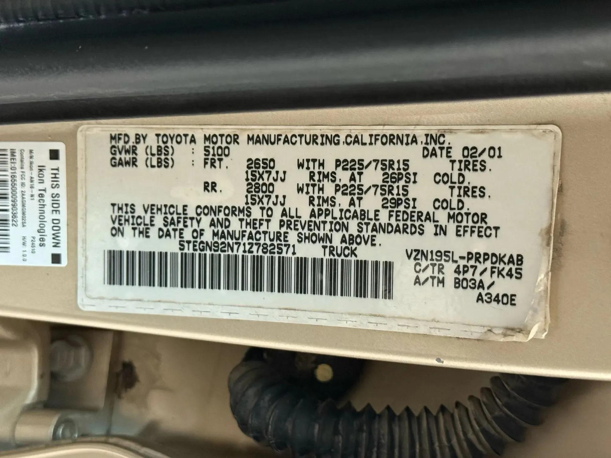 2001 Toyota Tacoma PreRunner