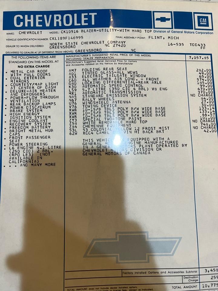 1979 Chevrolet K5 Blazer