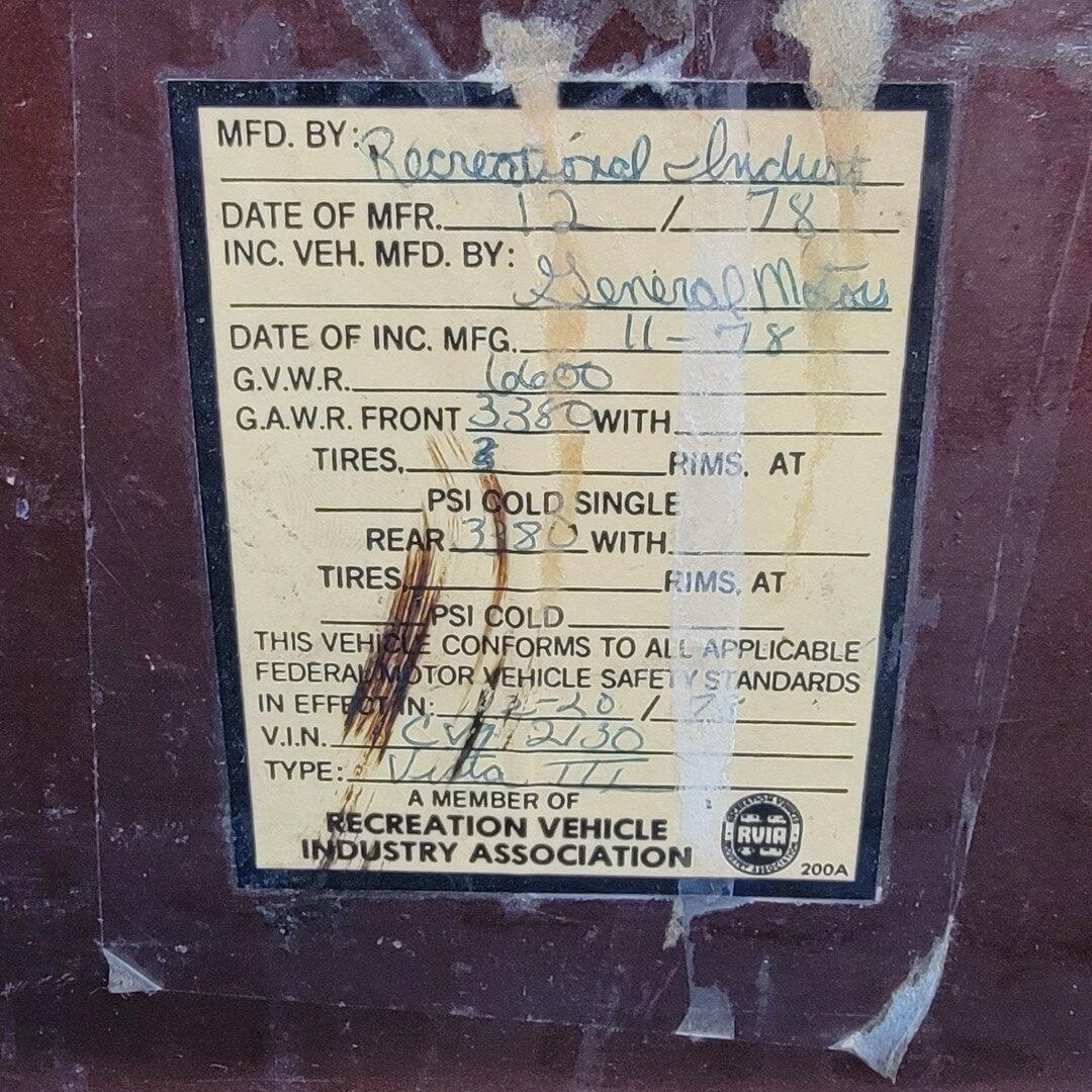 1979 Chevy G20 Vista III