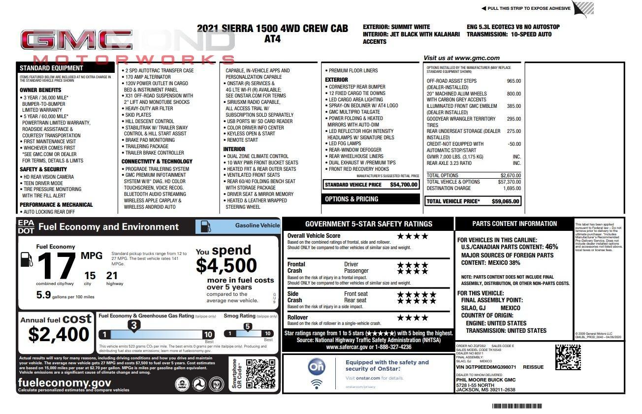 2021 GMC Sierra 1500 AT4 Crew Cab