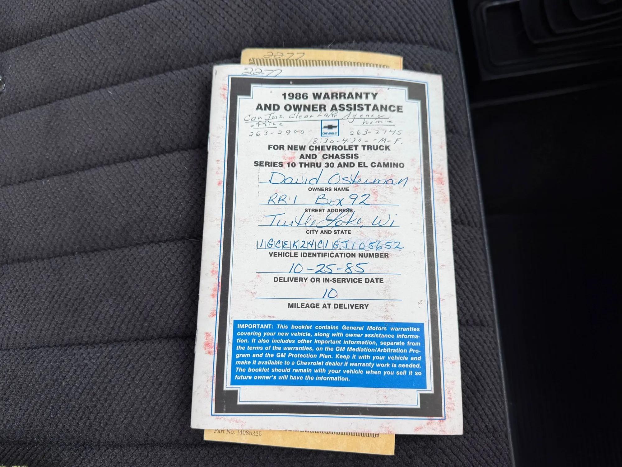 6.2L Detroit Diesel-Powered 1986 Chevrolet K20 Silverado Long Bed Pickup