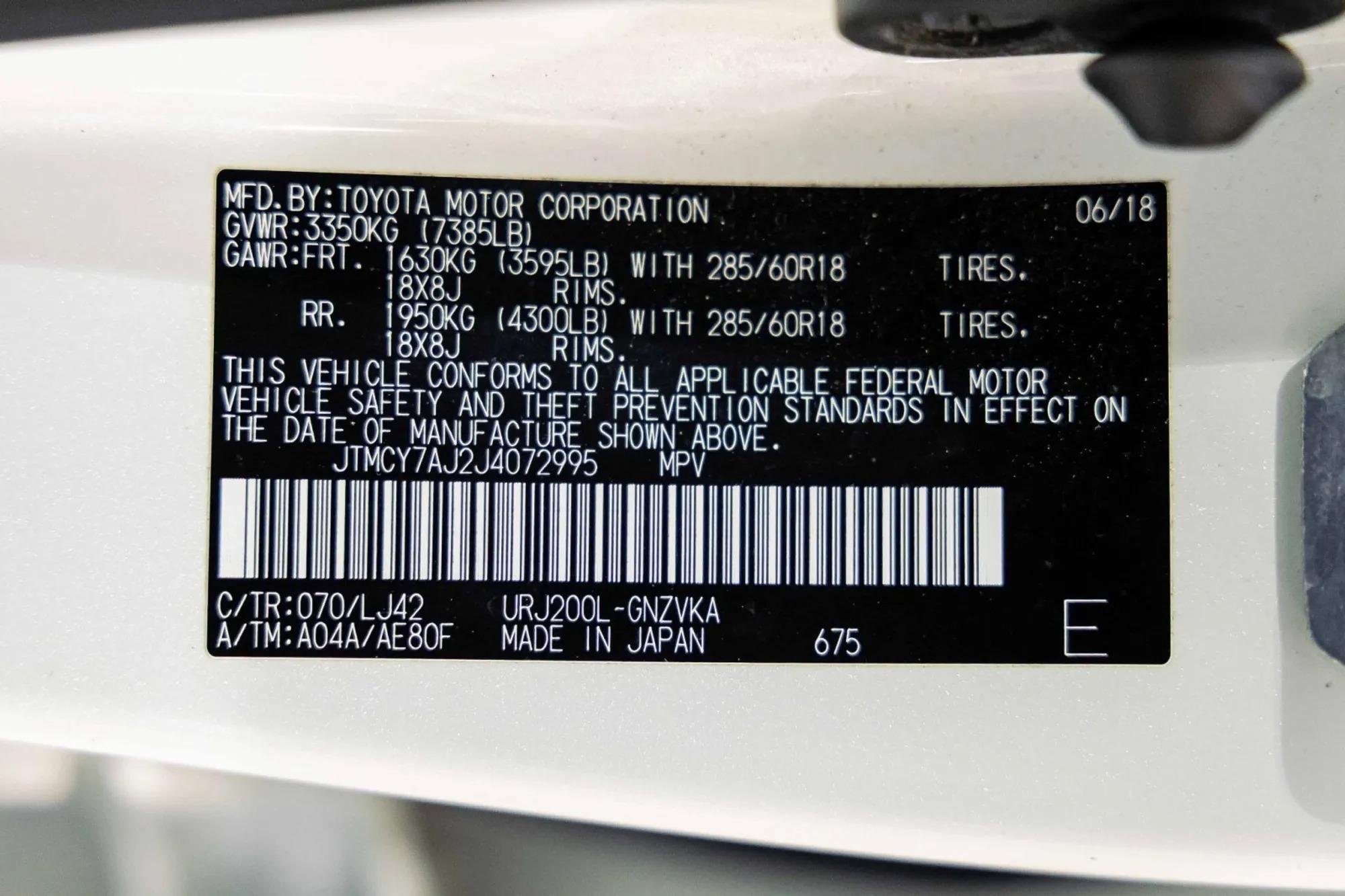 2018 Toyota Land Cruiser