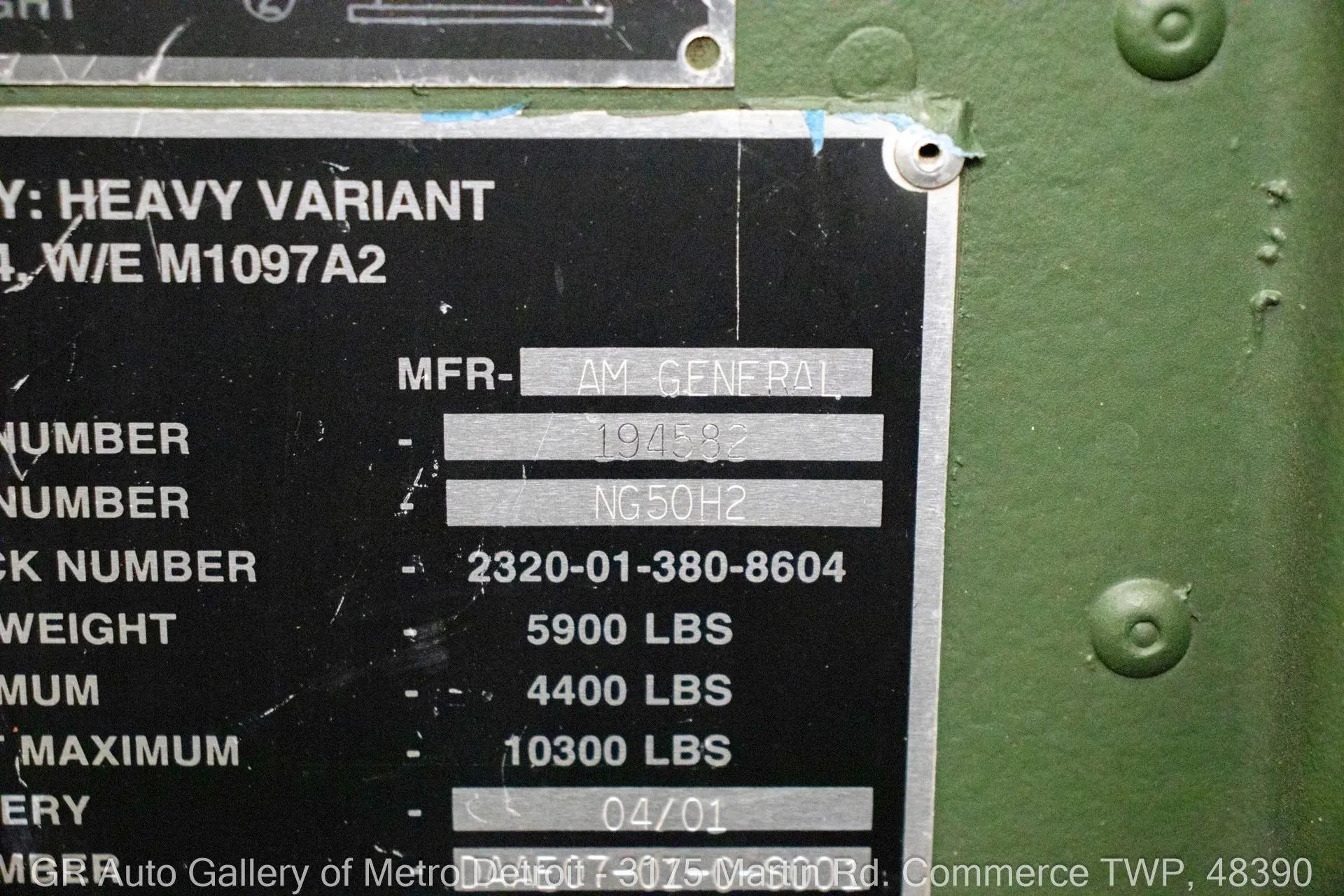 2001 AM General Humvee