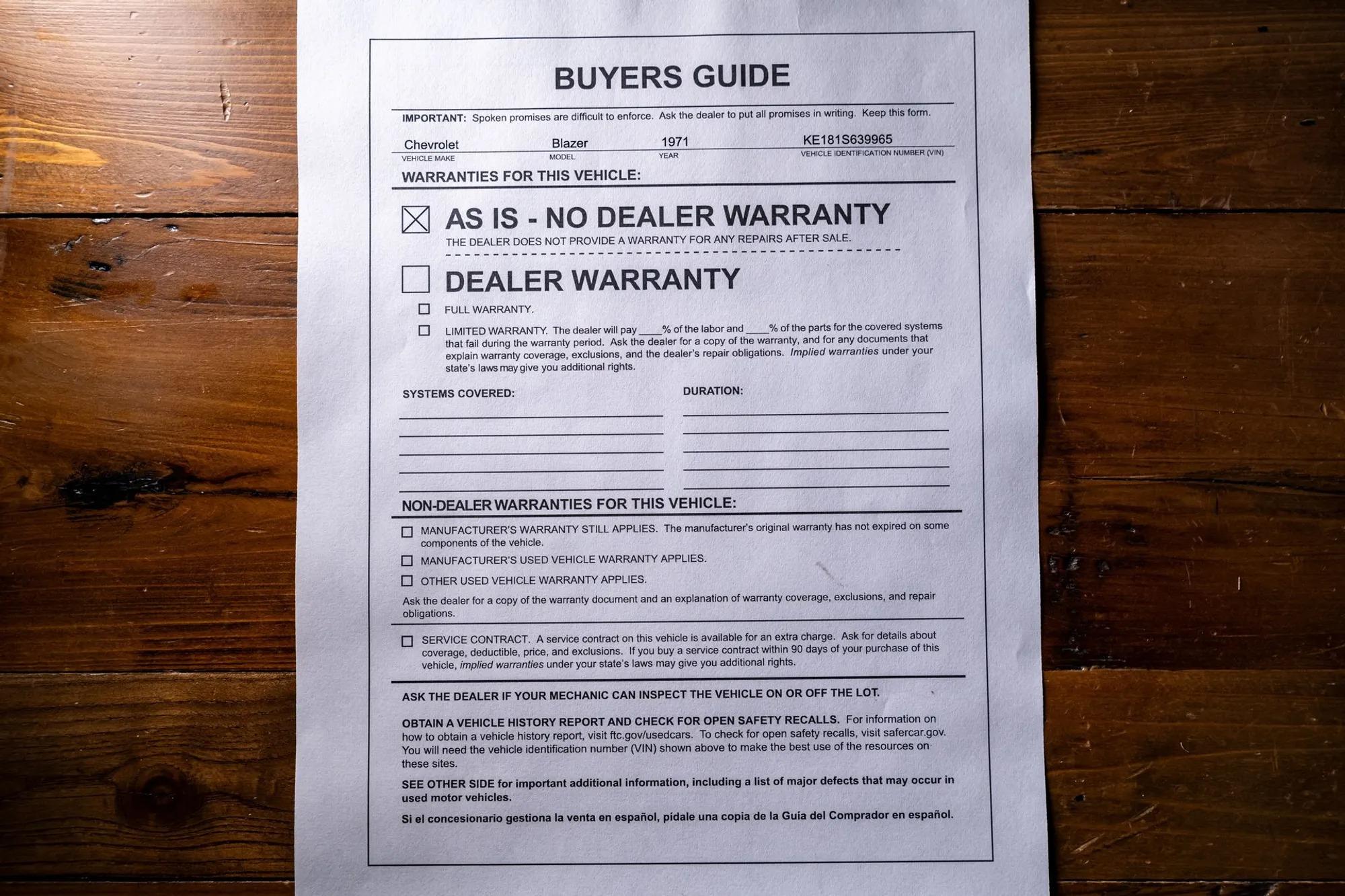 1971 Chevrolet K5 Blazer