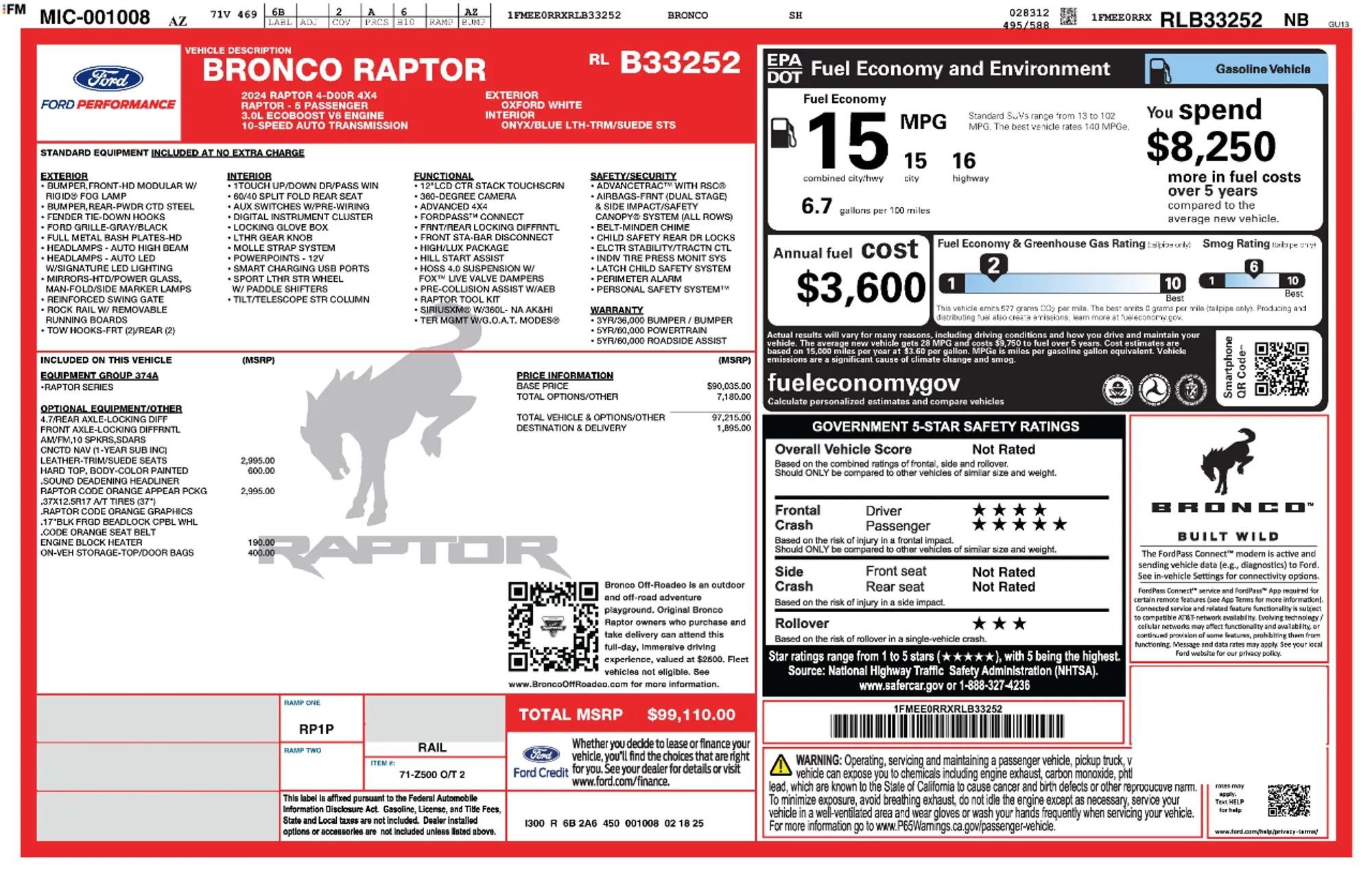 2024 Ford Bronco Raptor