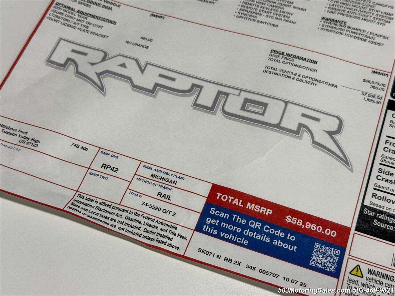 2025 Ford Ranger Raptor