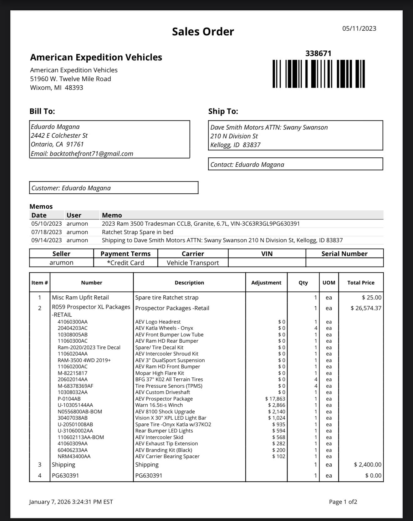 2023 RAM 3500 AEV Prospector XL