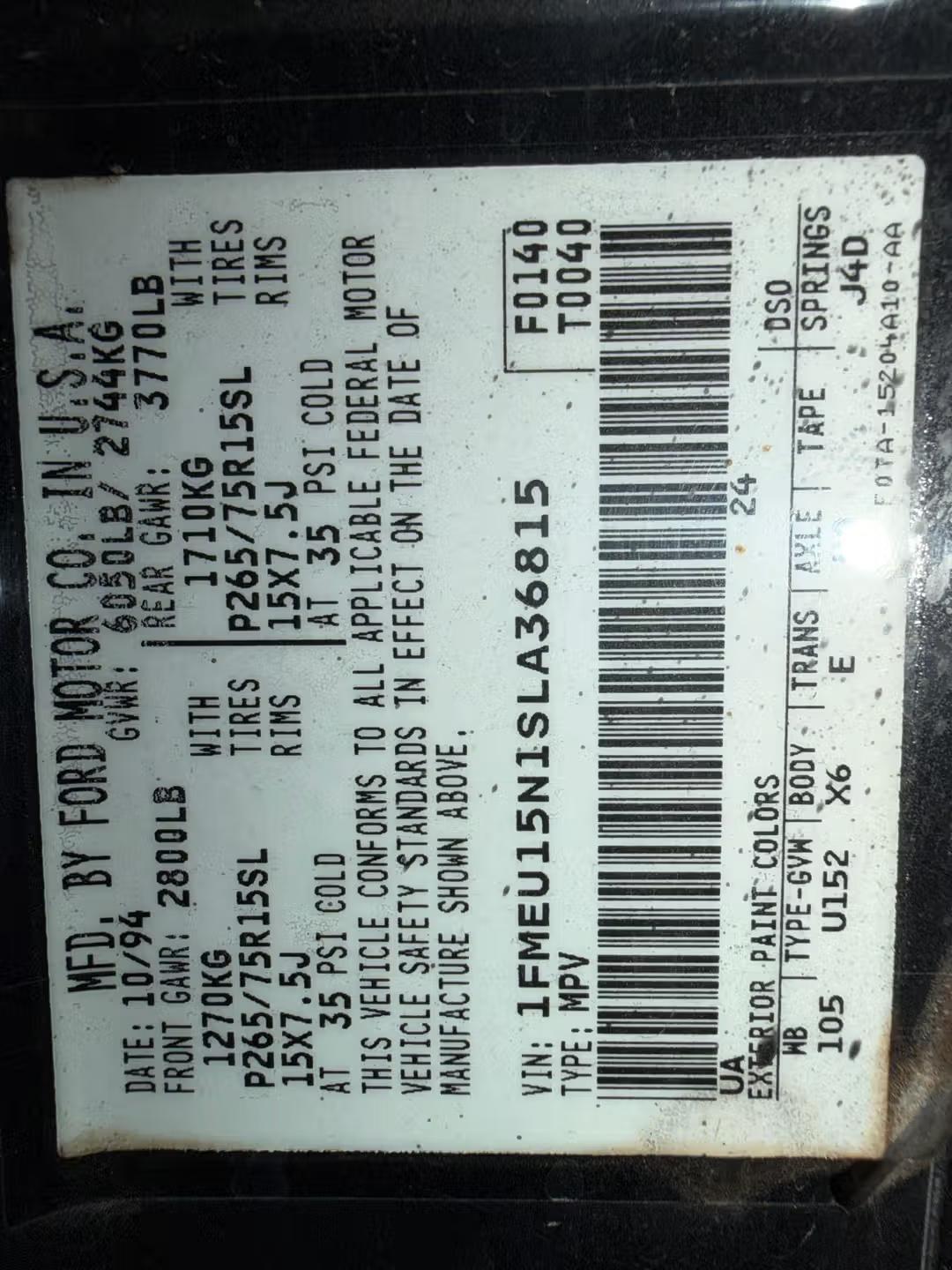 40k-Mile 1995 Ford Bronco XLT