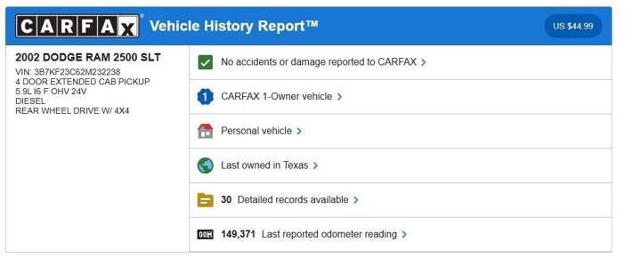 2002 Dodge Ram 2500 SLT Extended Cab - 2