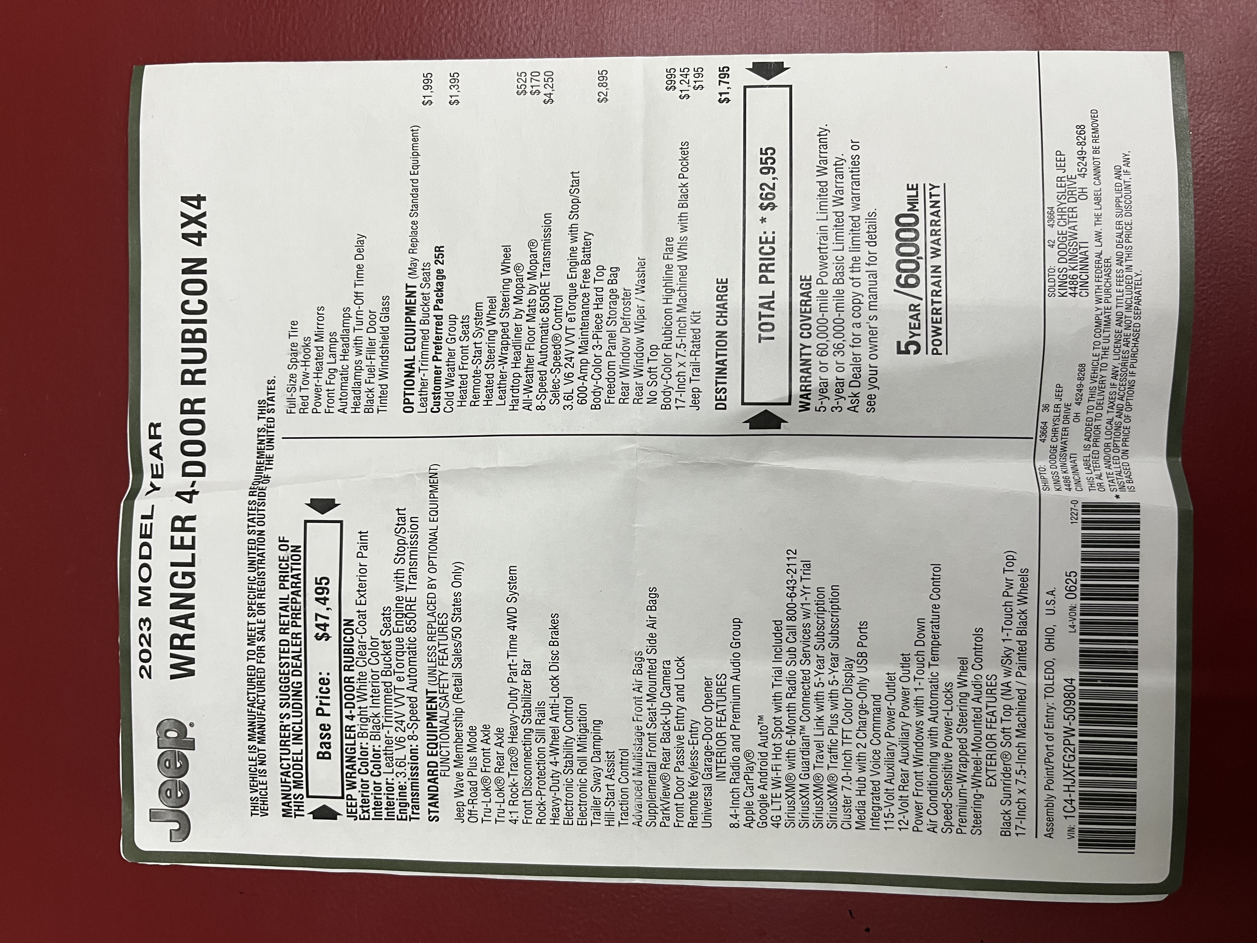 2023 Jeep Wrangler Unlimited Rubicon