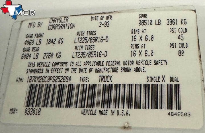 1993 Dodge RAM 250 LE