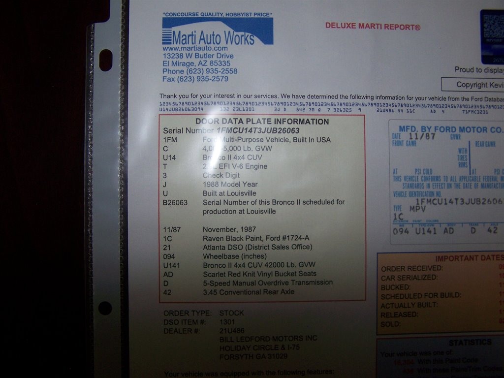 1988 Ford Bronco II XL Sport