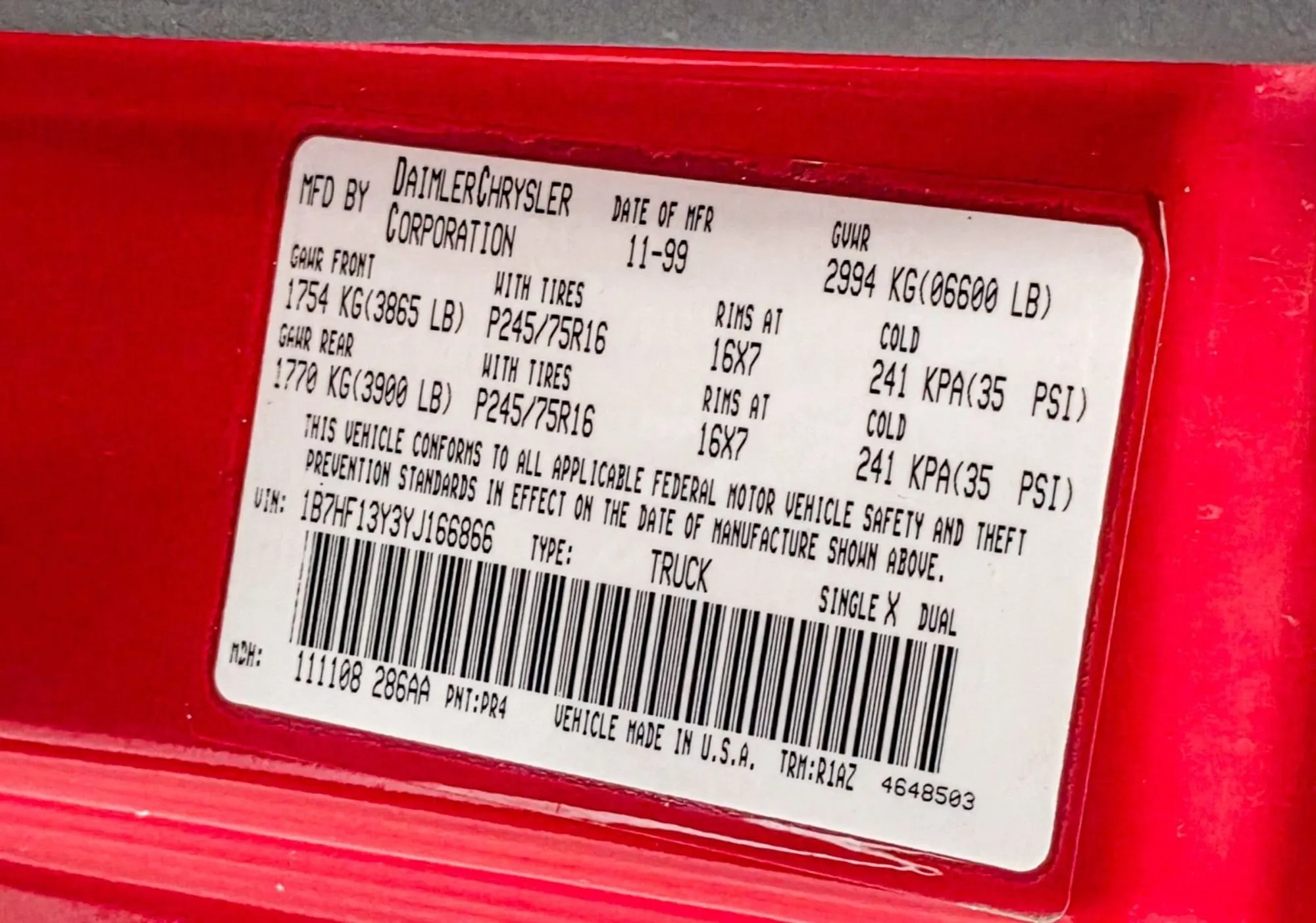 51k-Mile 2000 Dodge Ram 1500 4x4 Quad Cab Sport