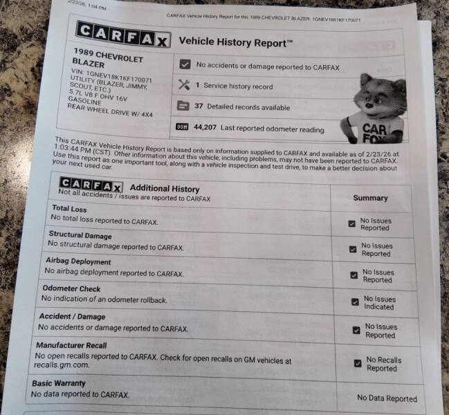 1989 Chevrolet Blazer Silverado