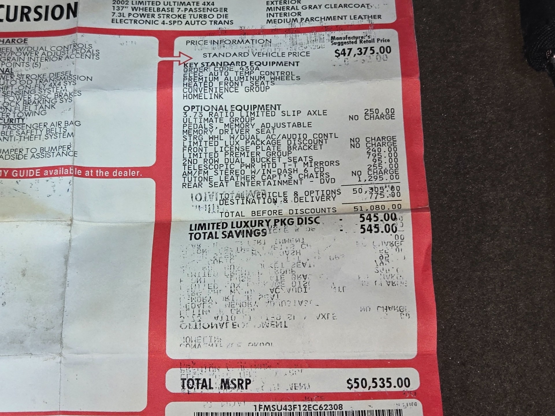 2002 Ford Excursion Limited