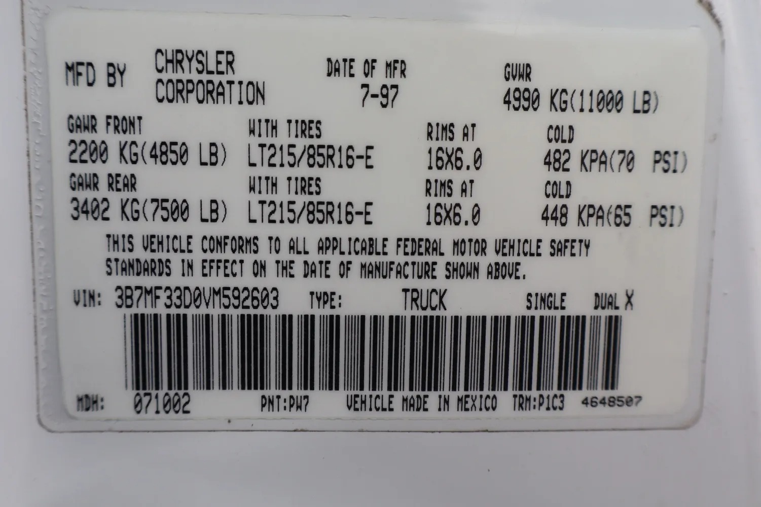 1997 Dodge Ram 3500 ST