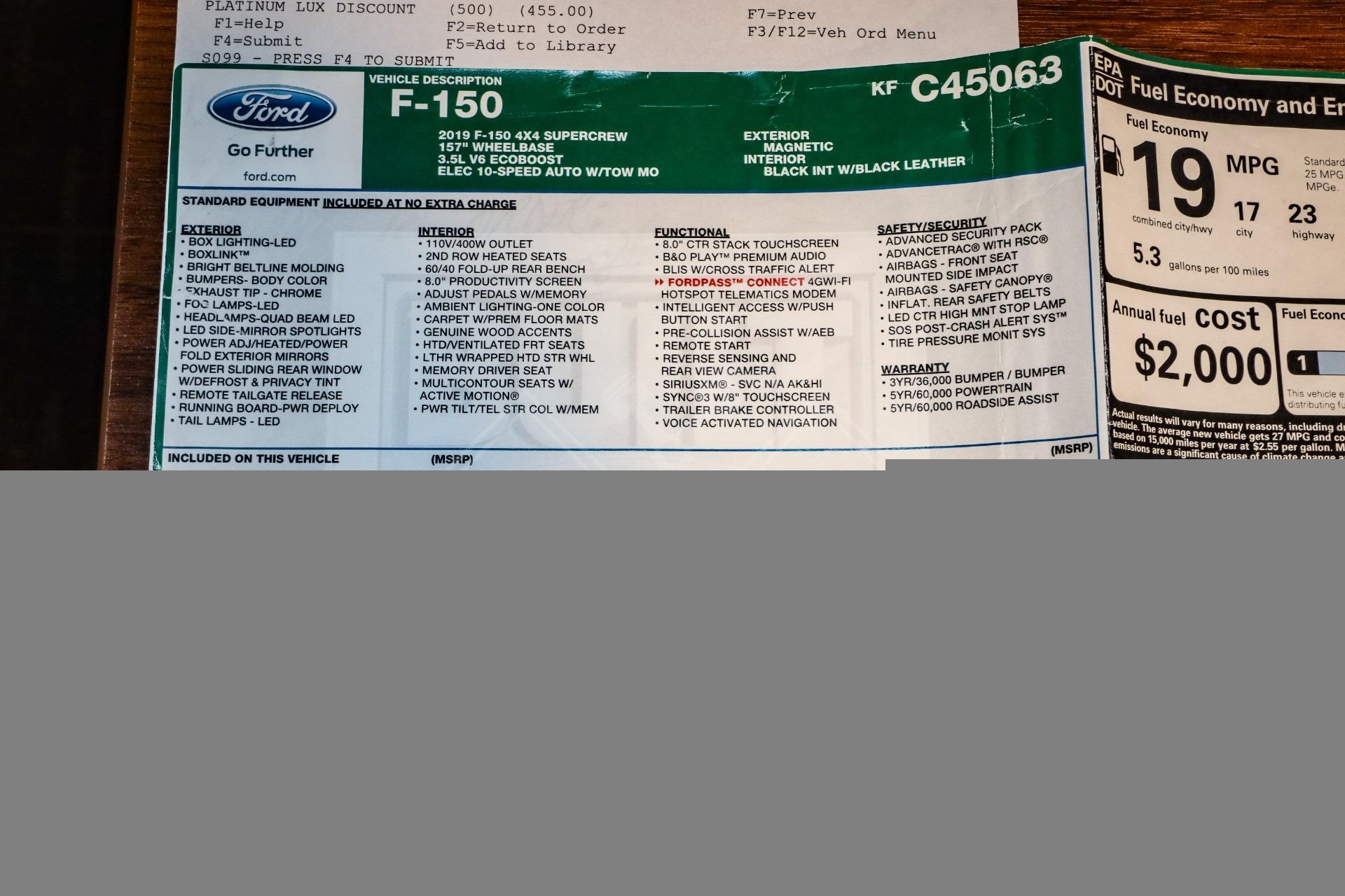 2019 Ford F-150 Platinum