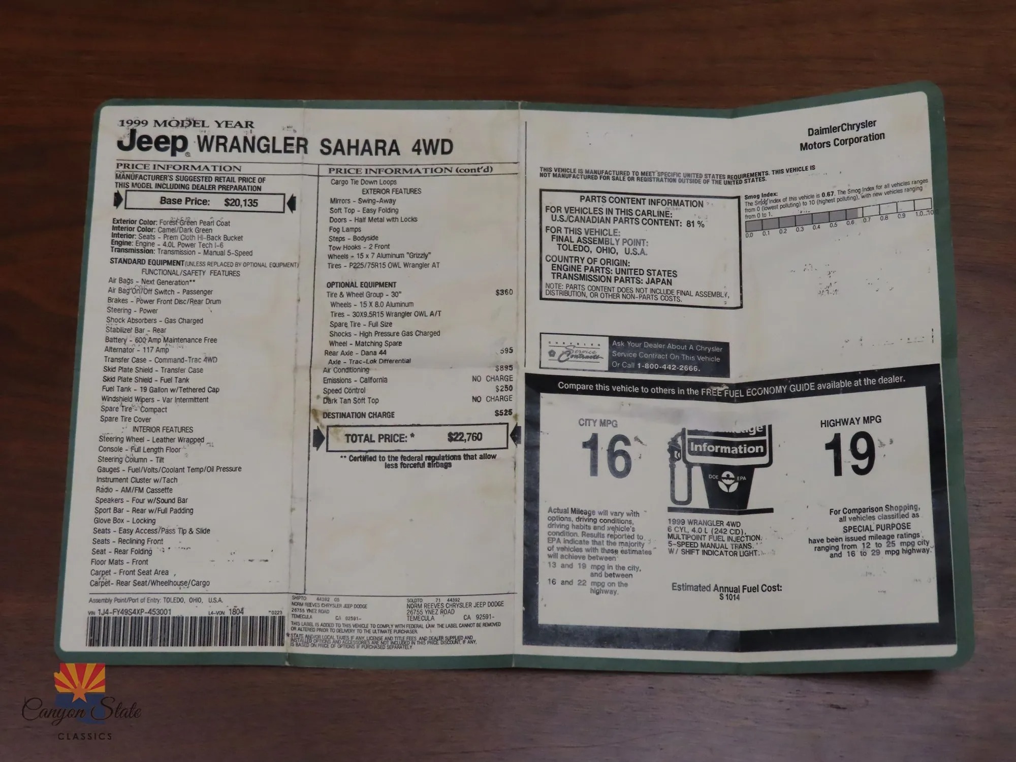 31k-Mile 1999 Jeep Wrangler