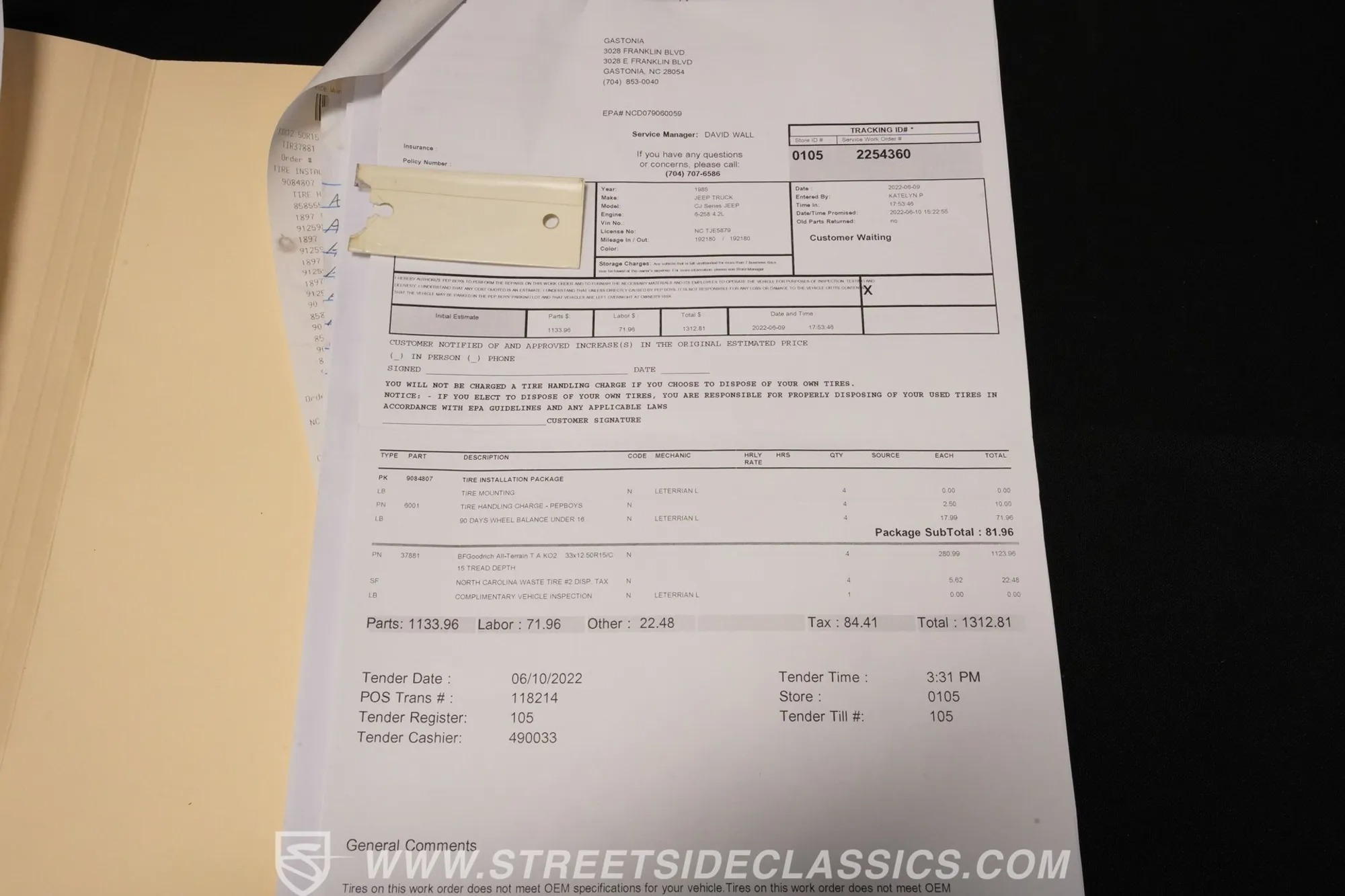 1985 Jeep CJ7 Renegade Levi's Edition Tribute