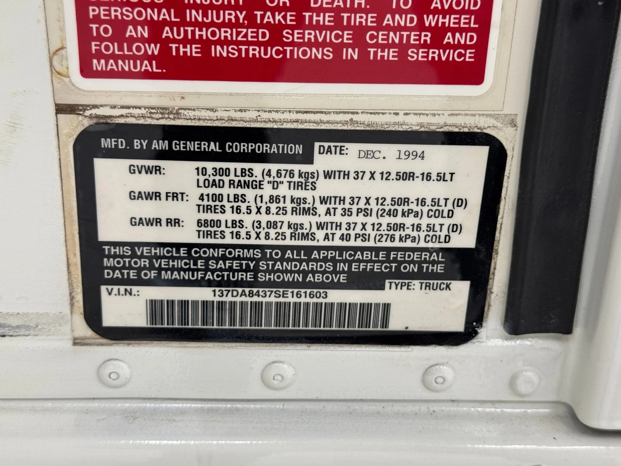 1995 AM General Hummer H1