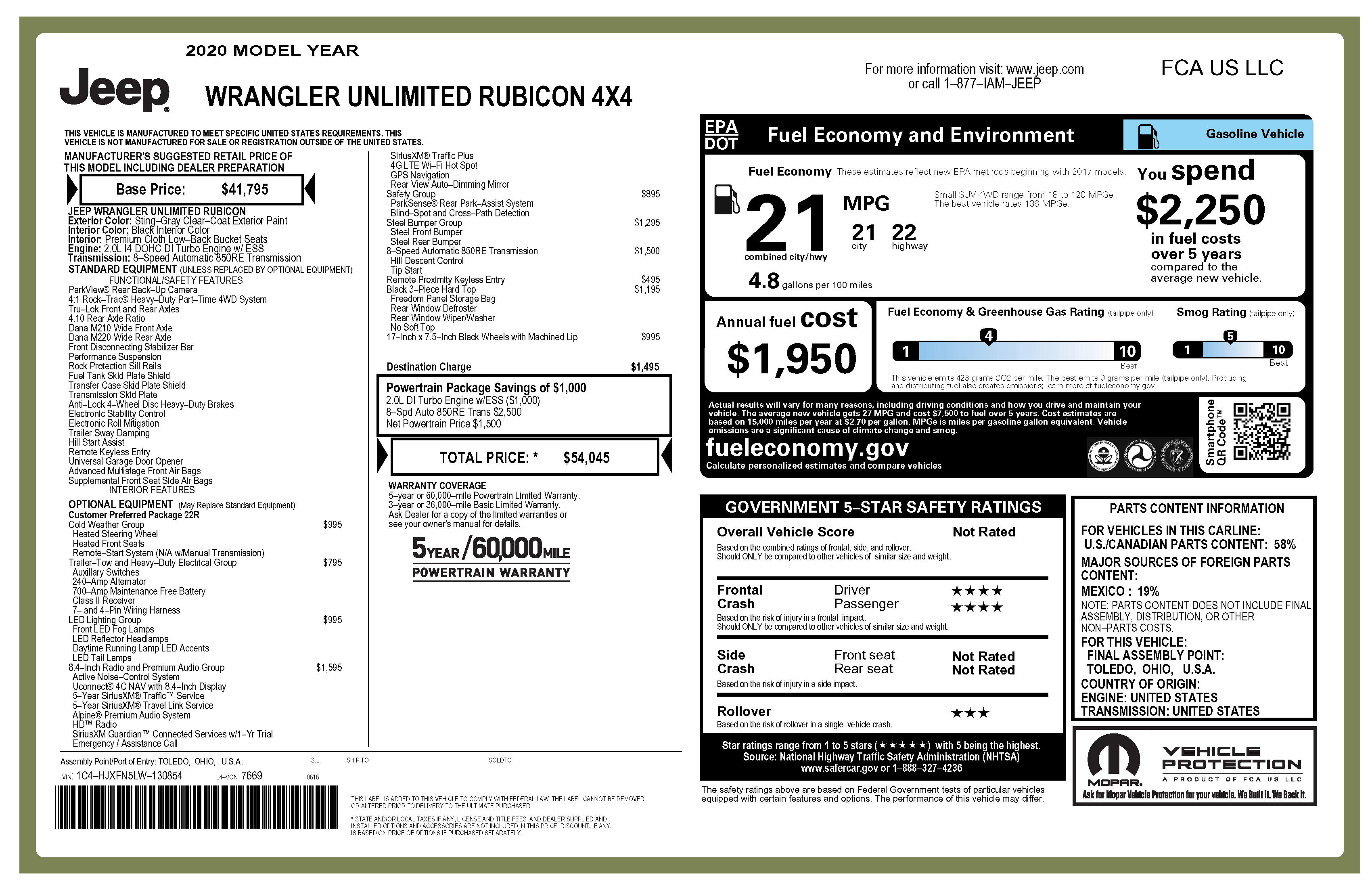 2020 Jeep Wrangler Unlimited Rubicon
