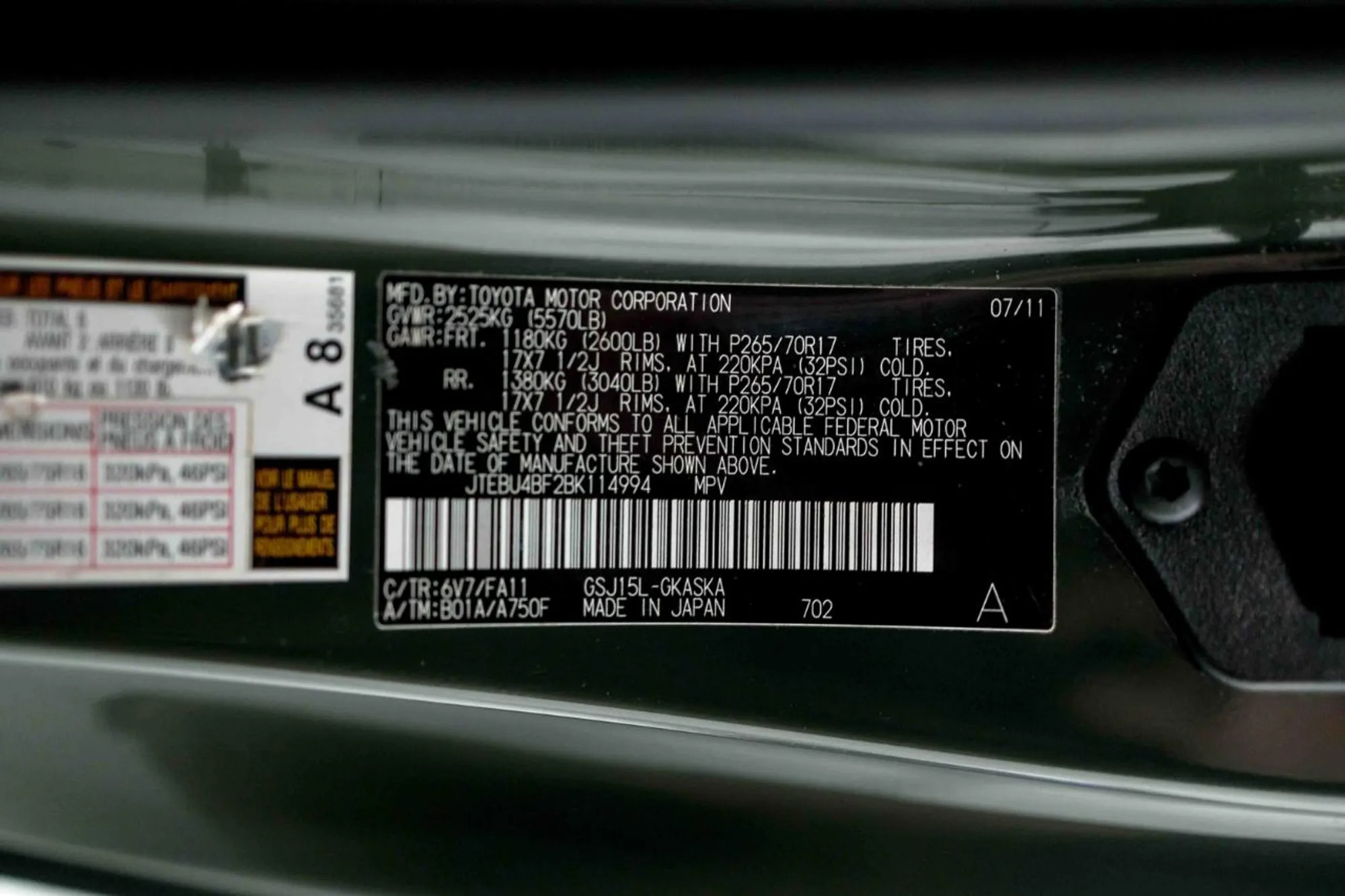 30k-Mile 2011 Toyota FJ Cruiser Trail Teams