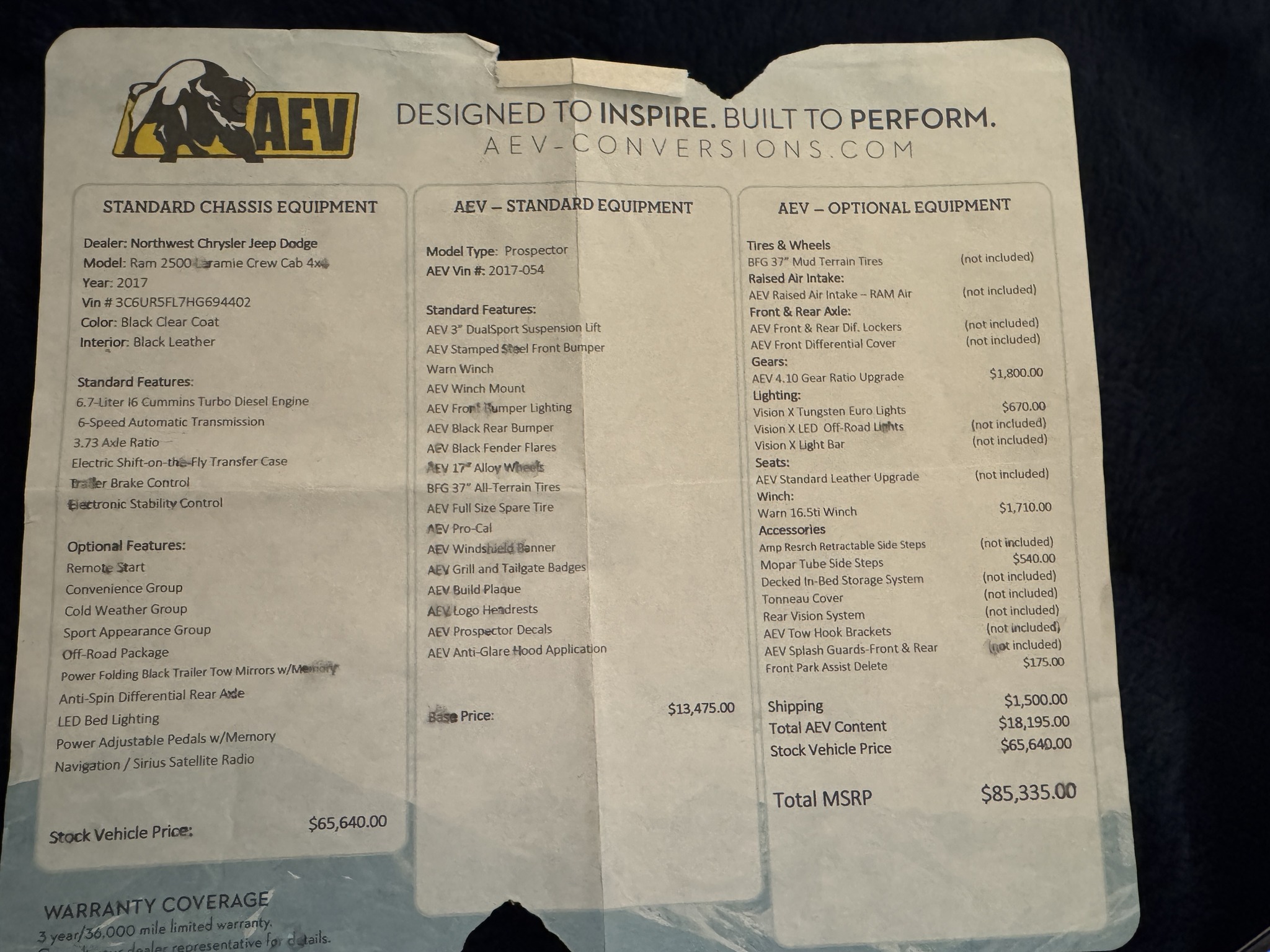 2017 RAM 2500 AEV Prospector