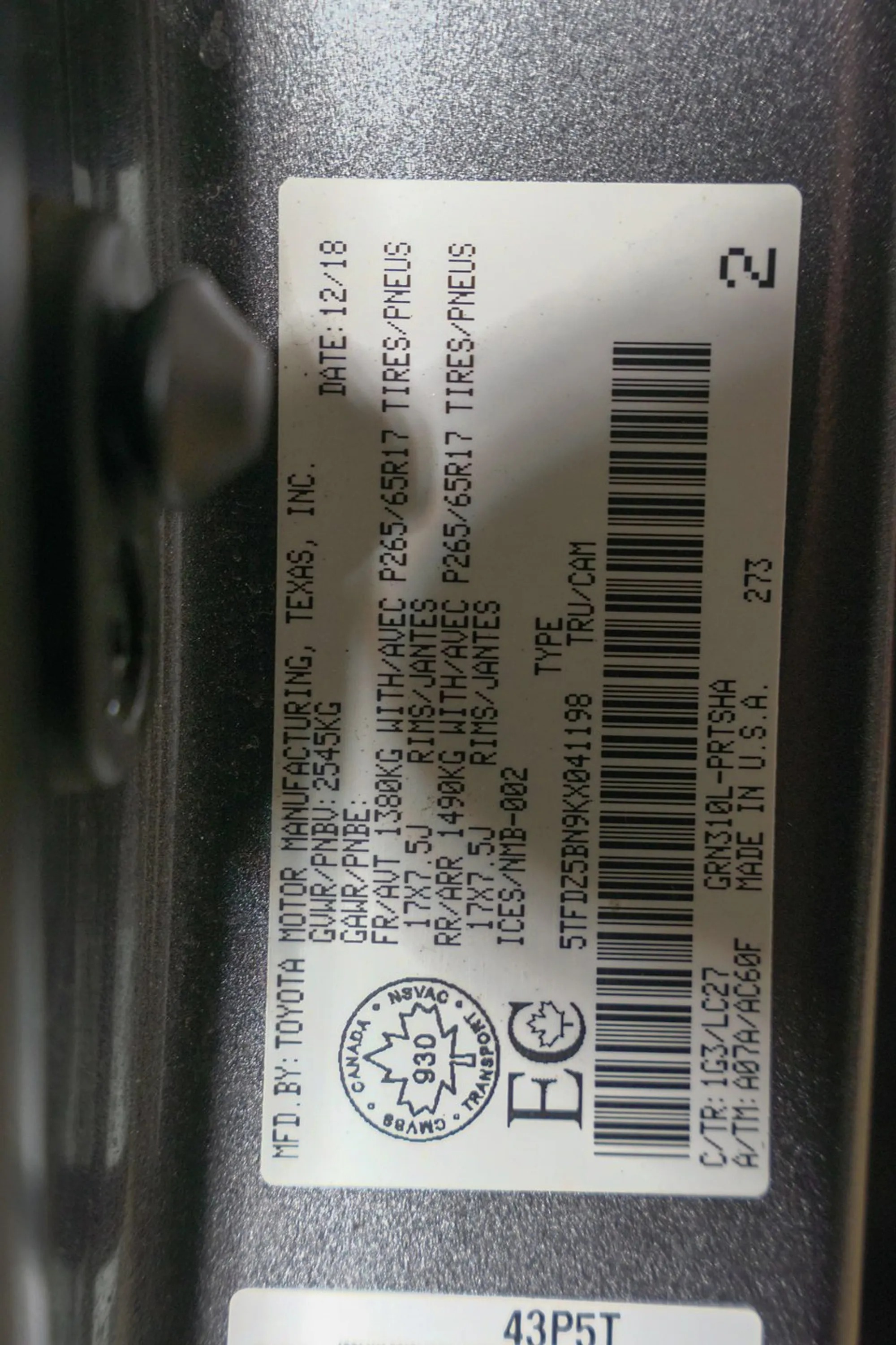 2019 Toyota Tacoma TRD Sport