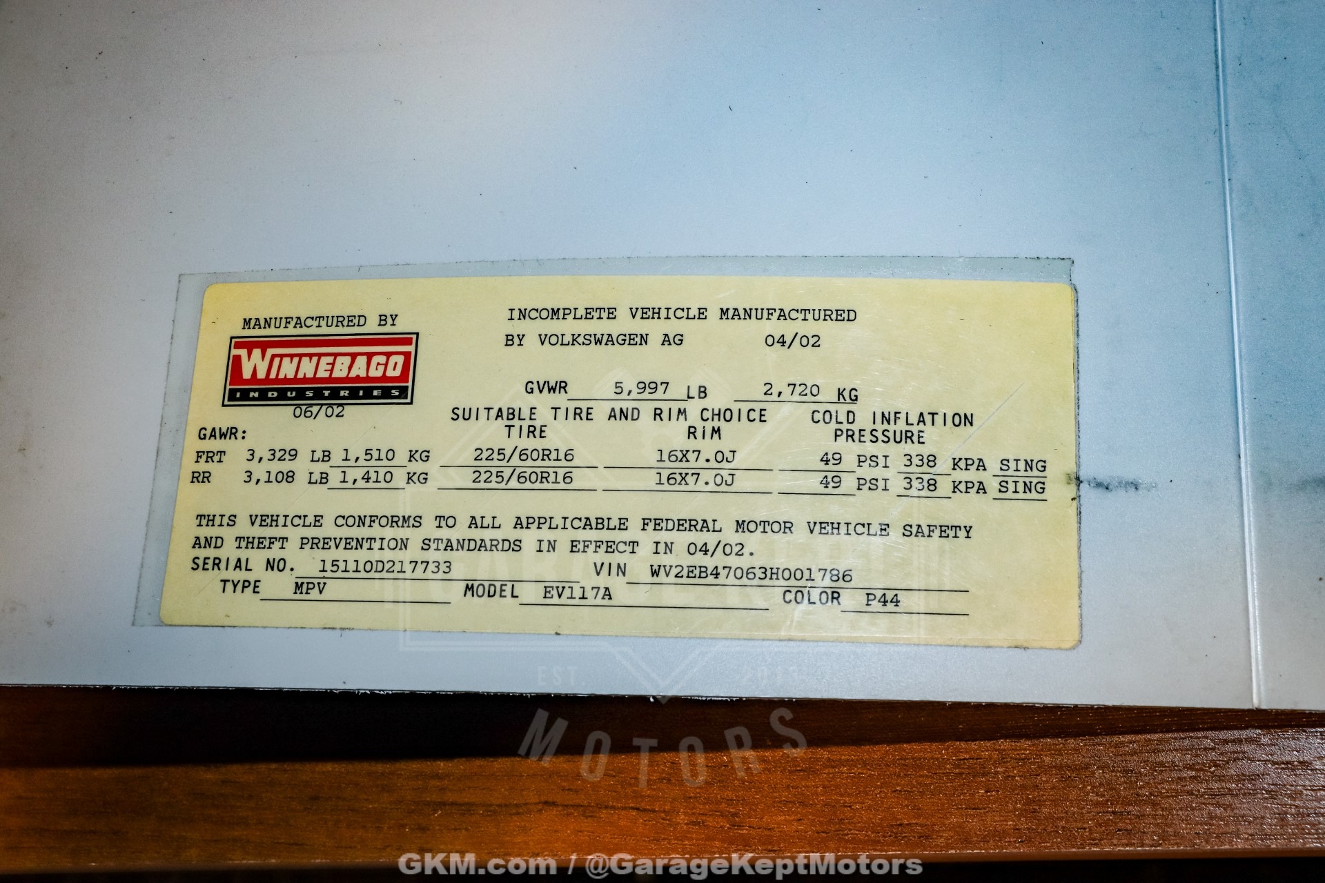 2003 Volkswagen EuroVan MV