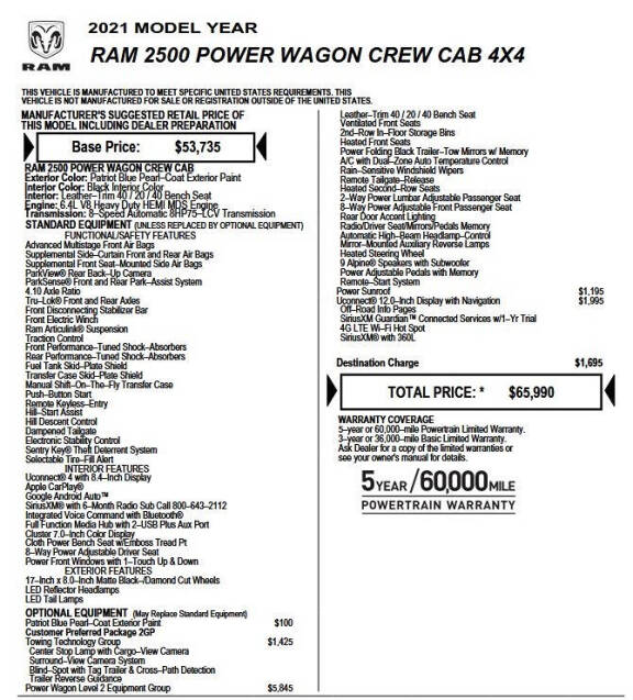 2021 Ram 2500 Power Wagon