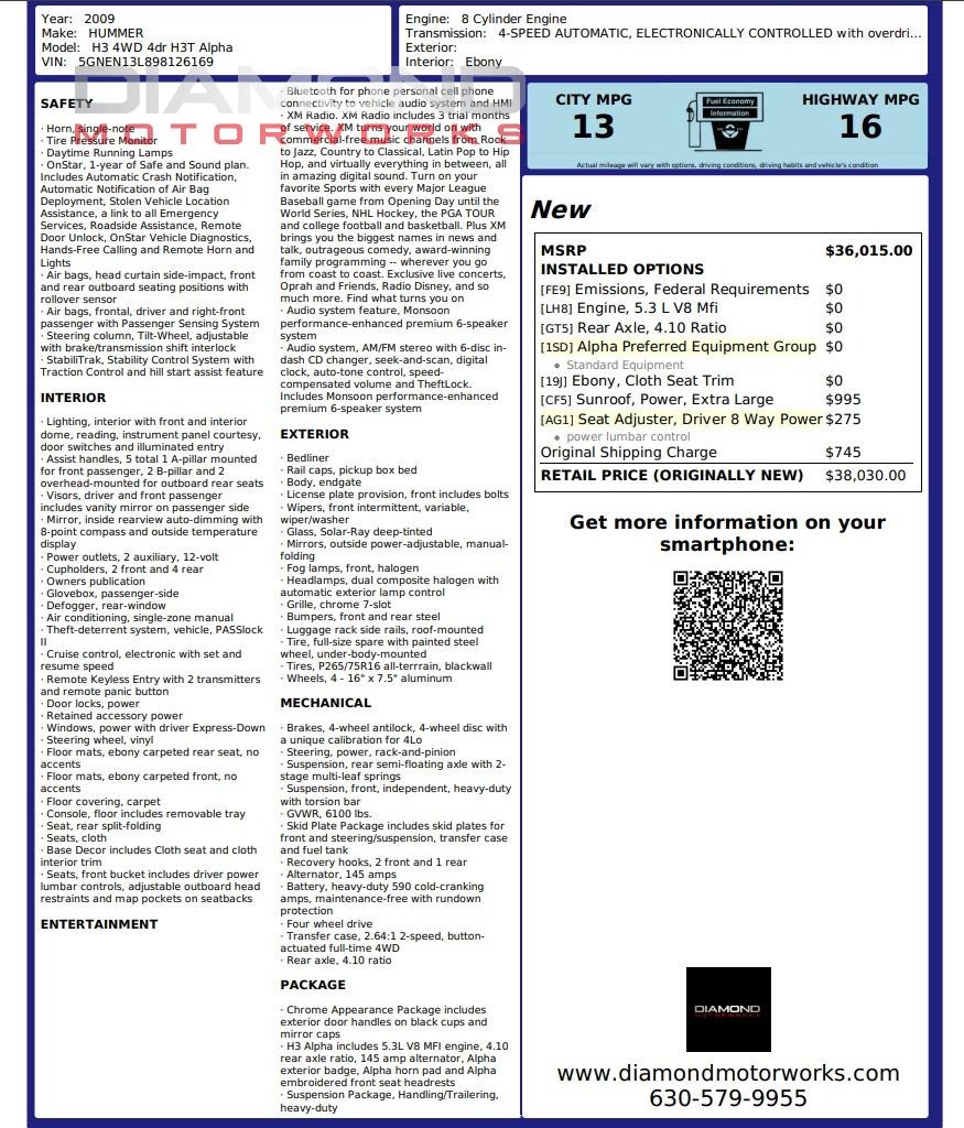 2009 Hummer H3T Alpha