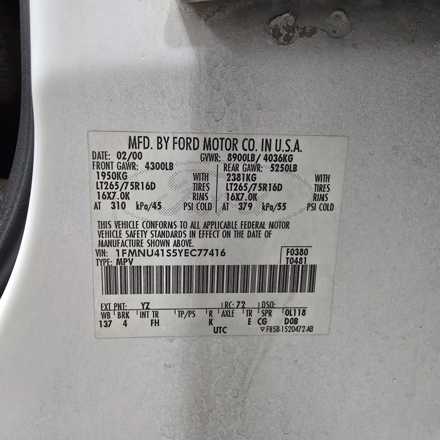 2000 Ford Excursion XLT