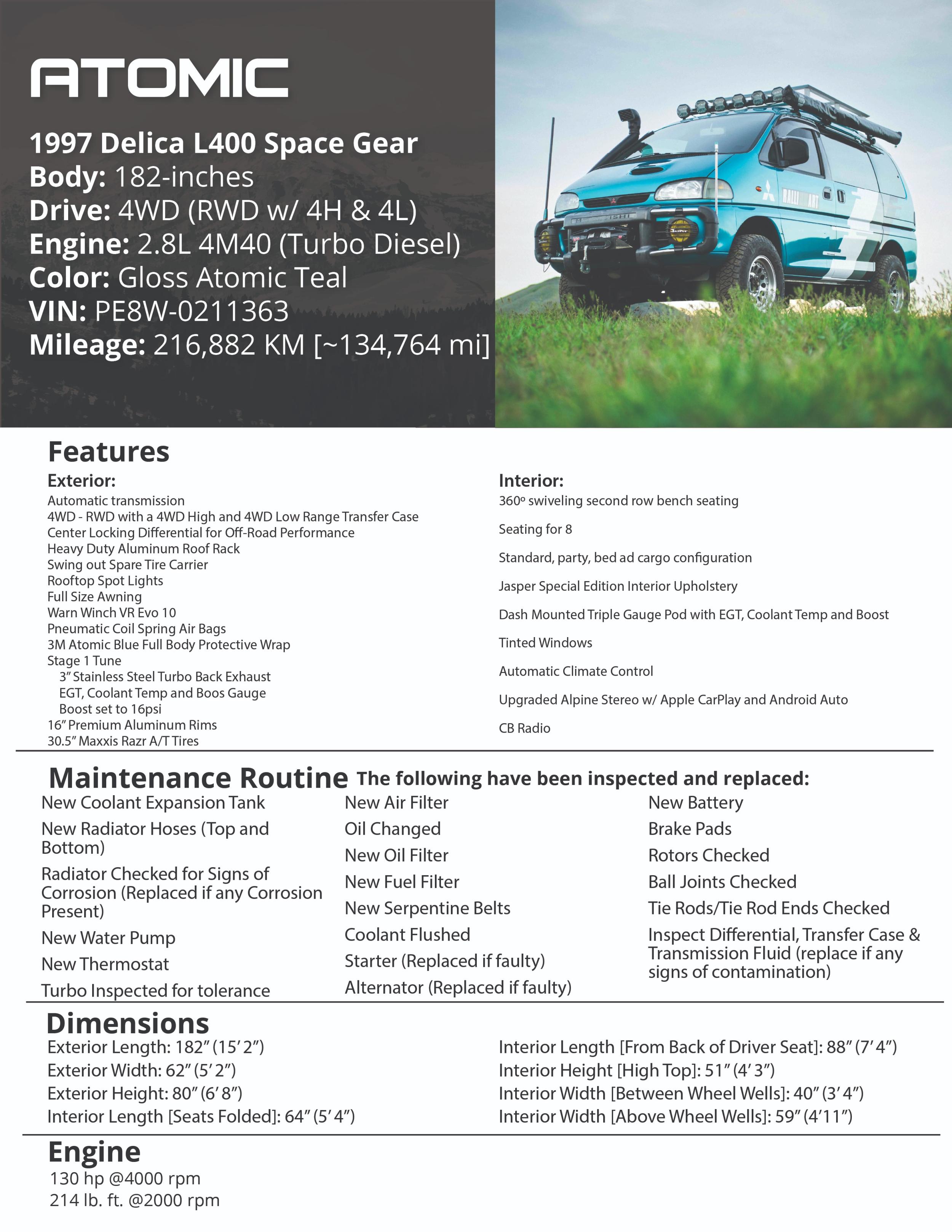 1997 Mitsubishi Delica L400 Jasper
