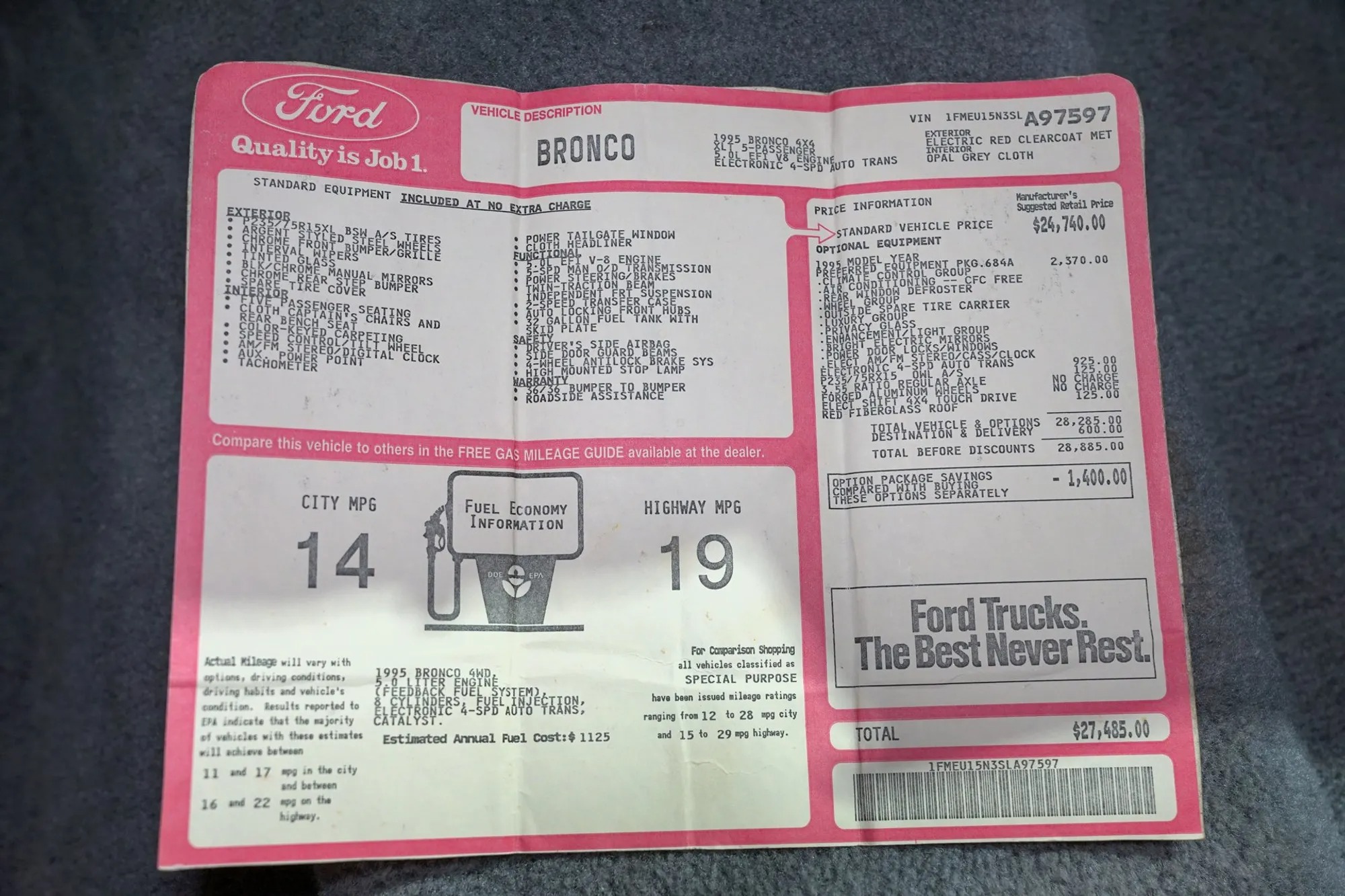 1995 Ford Bronco XLT