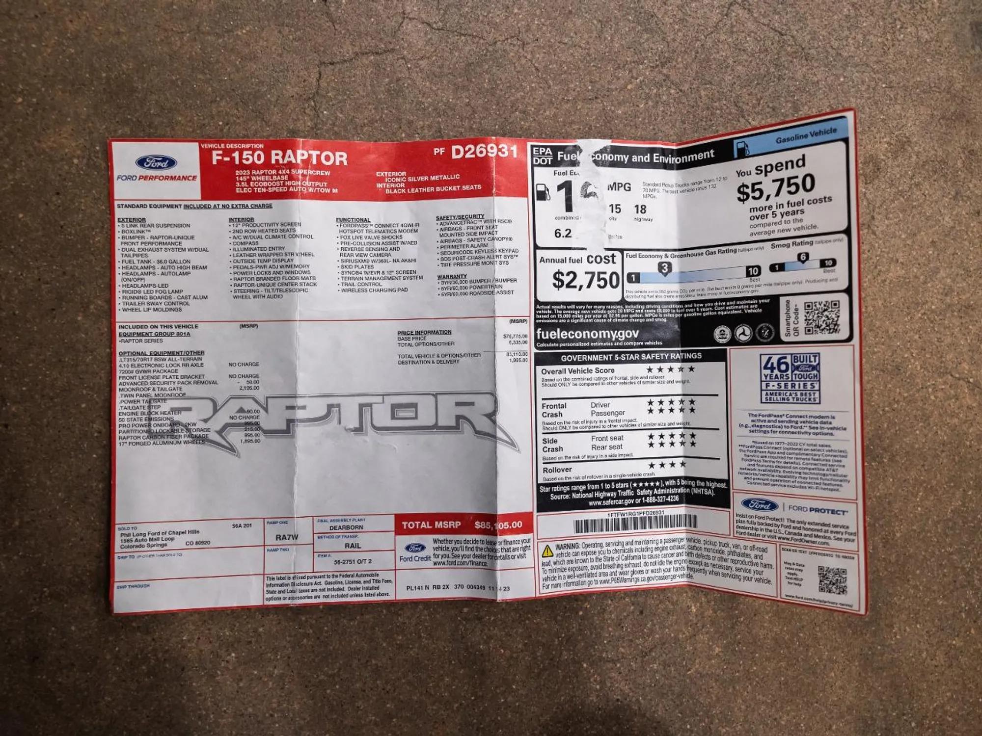 2023 Ford F-150 Raptor
