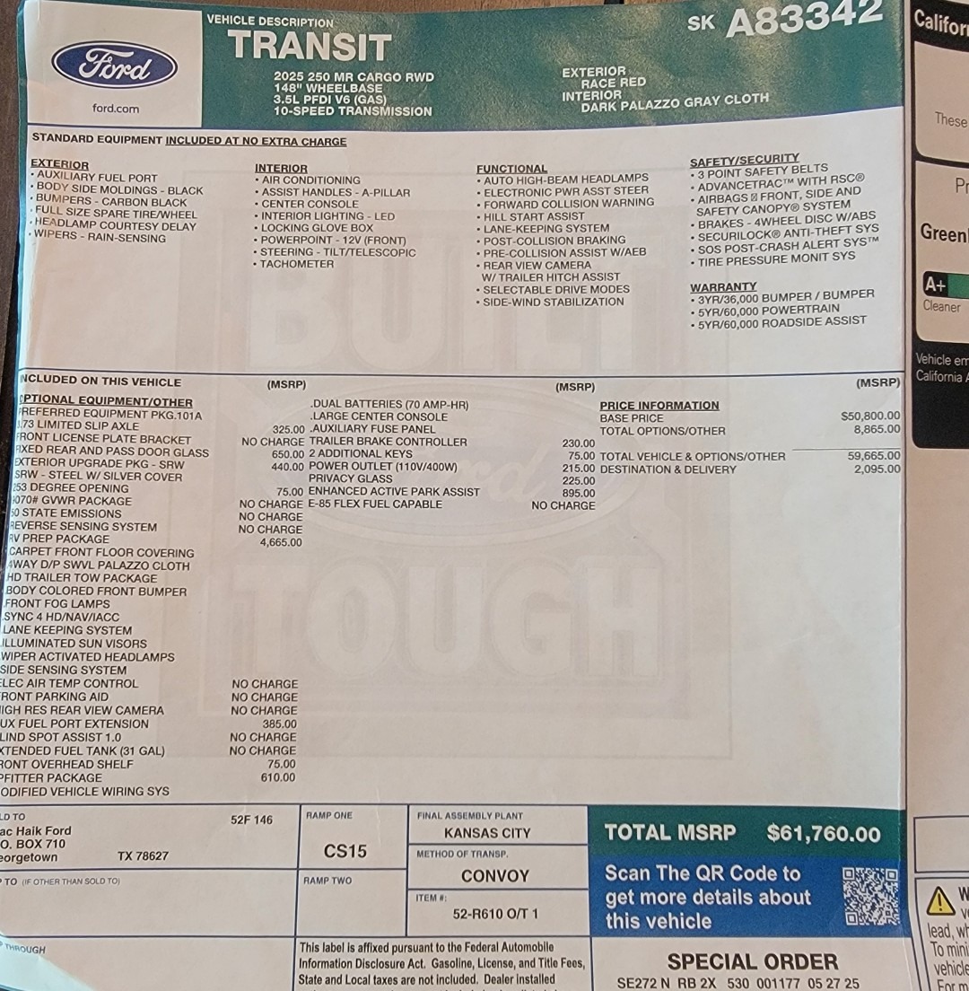 2025 Ford Transit 250