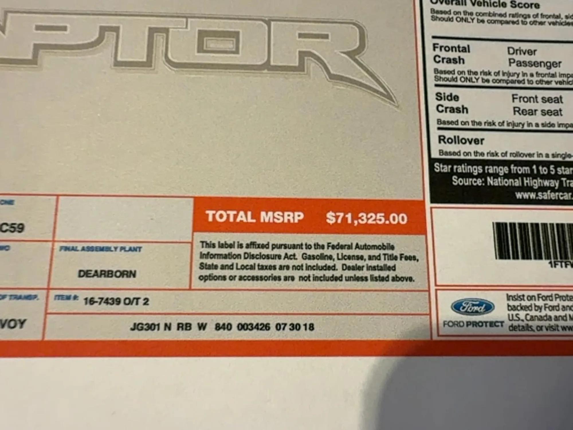2018 Ford F-150 Raptor