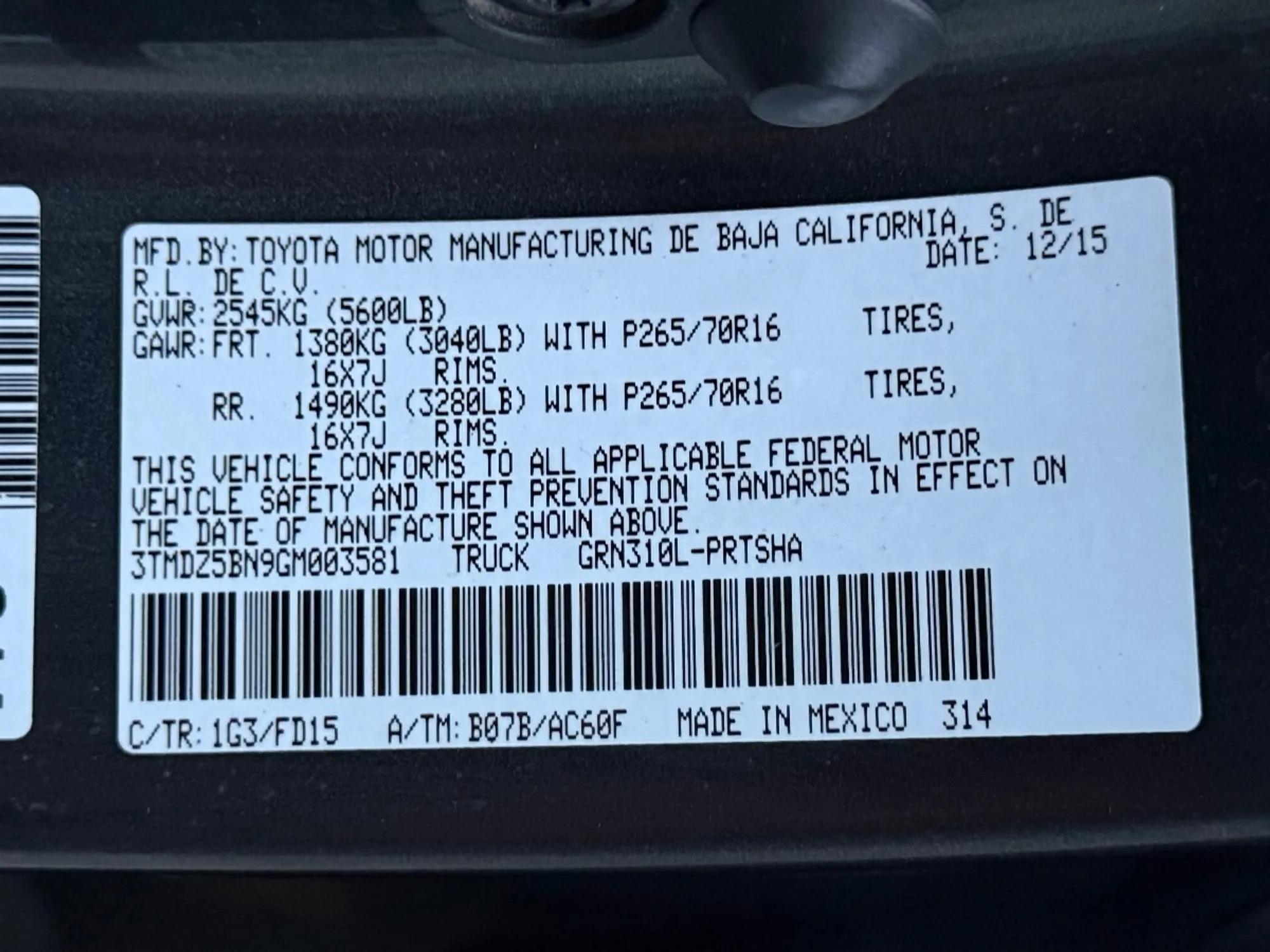 2016 Toyota Tacoma TRD Off Road