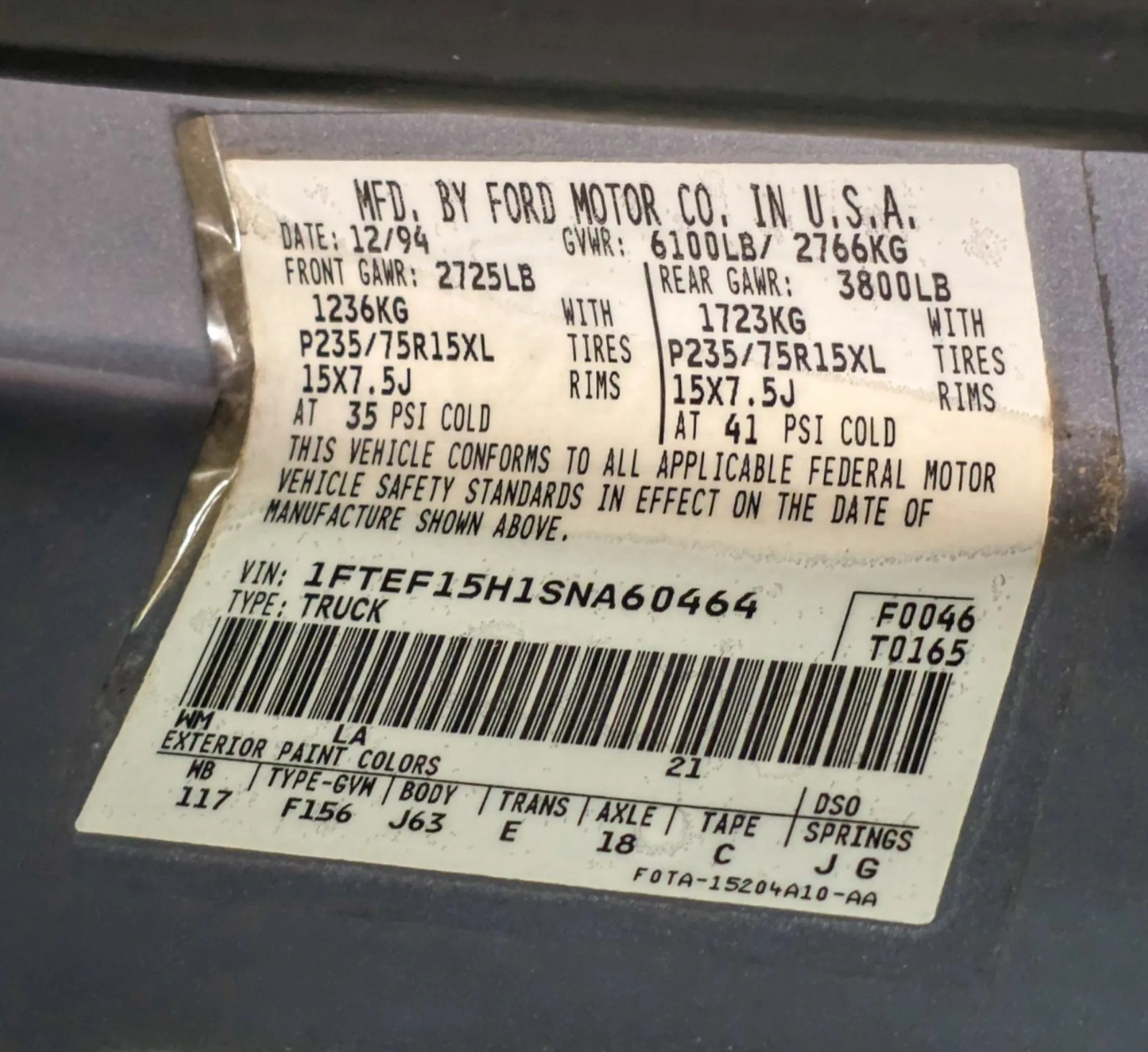 1995 Ford F-150 Flare Side
