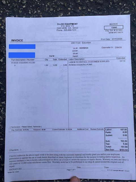 2001 Ford Excursion Limited