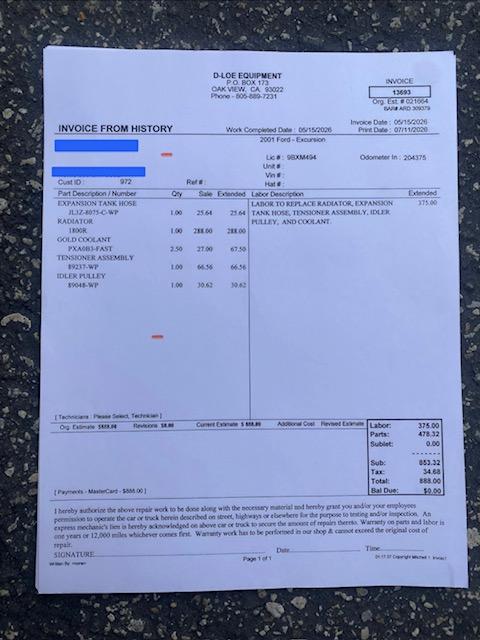 2001 Ford Excursion Limited