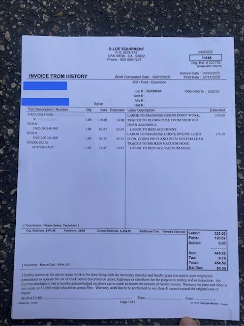 2001 Ford Excursion Limited