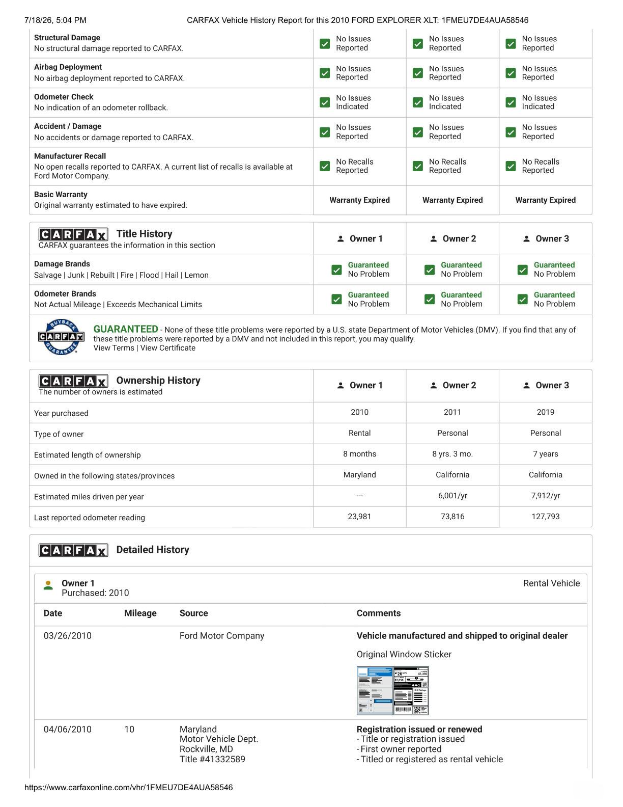 2010 Ford Explorer XLT