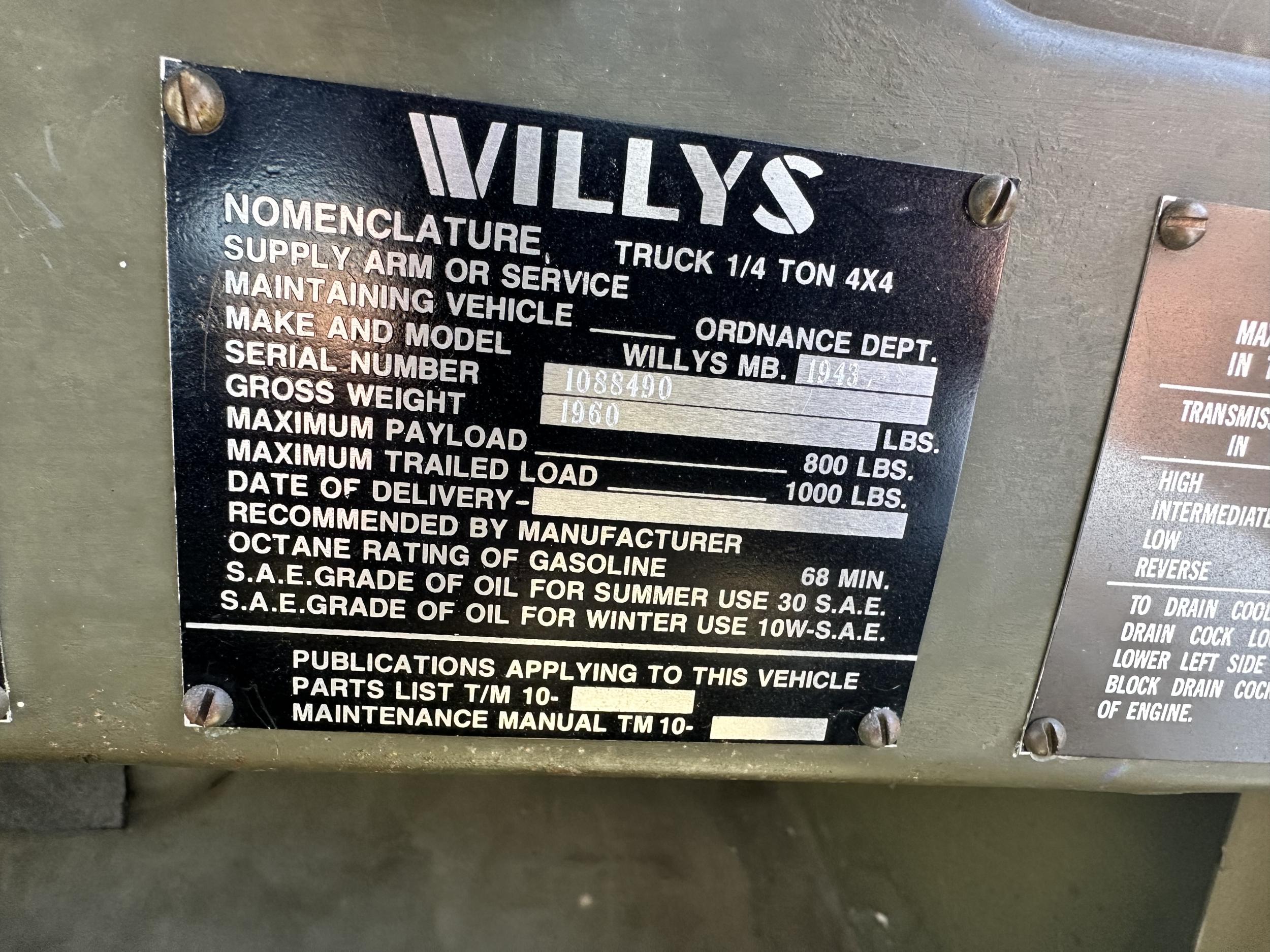 Restored 1943 Willys MB Jeep