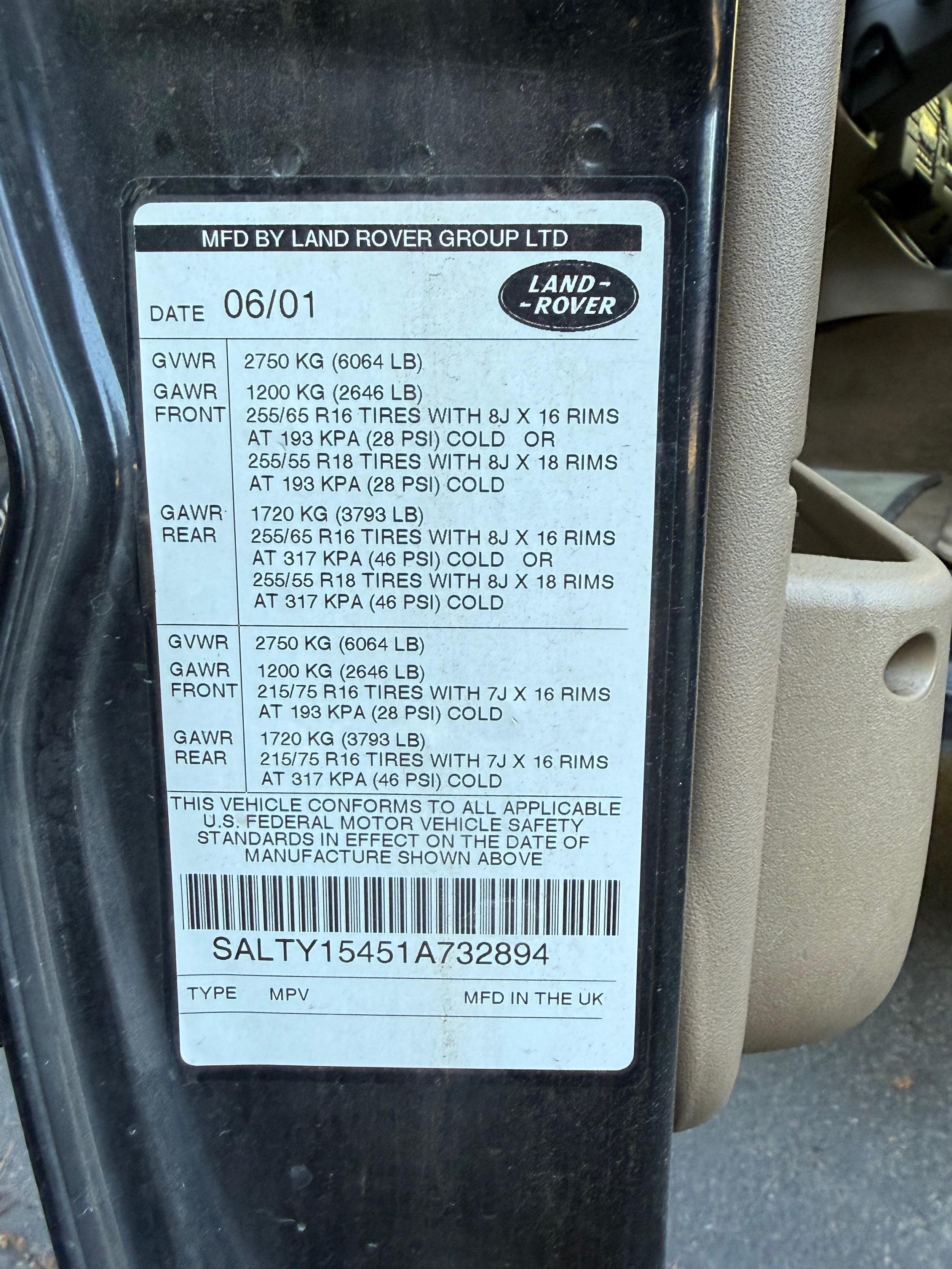 2001 Land Rover Discovery II SE