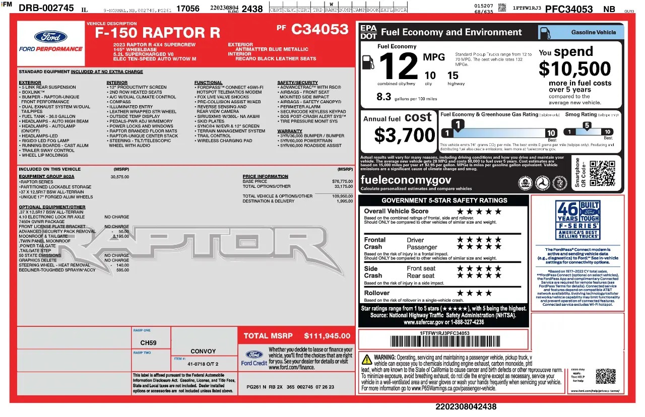 2023 Ford F-150 Raptor R