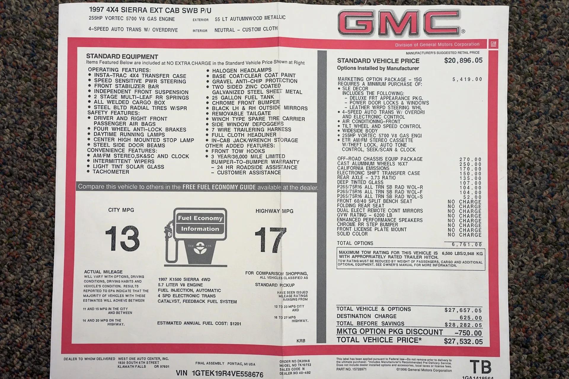 1997 GMC Sierra 1500 SLE